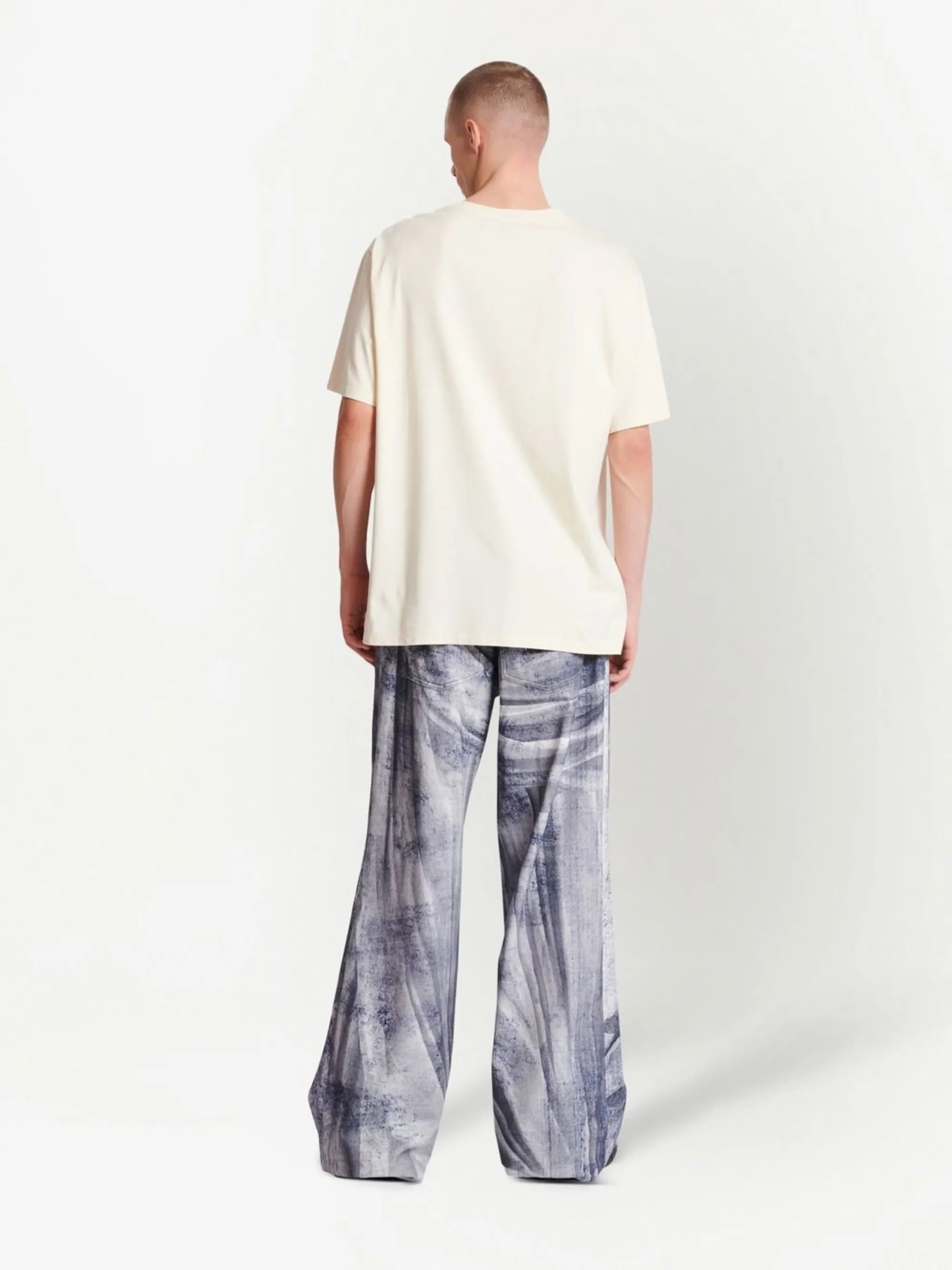statue-print cotton T-shirt
