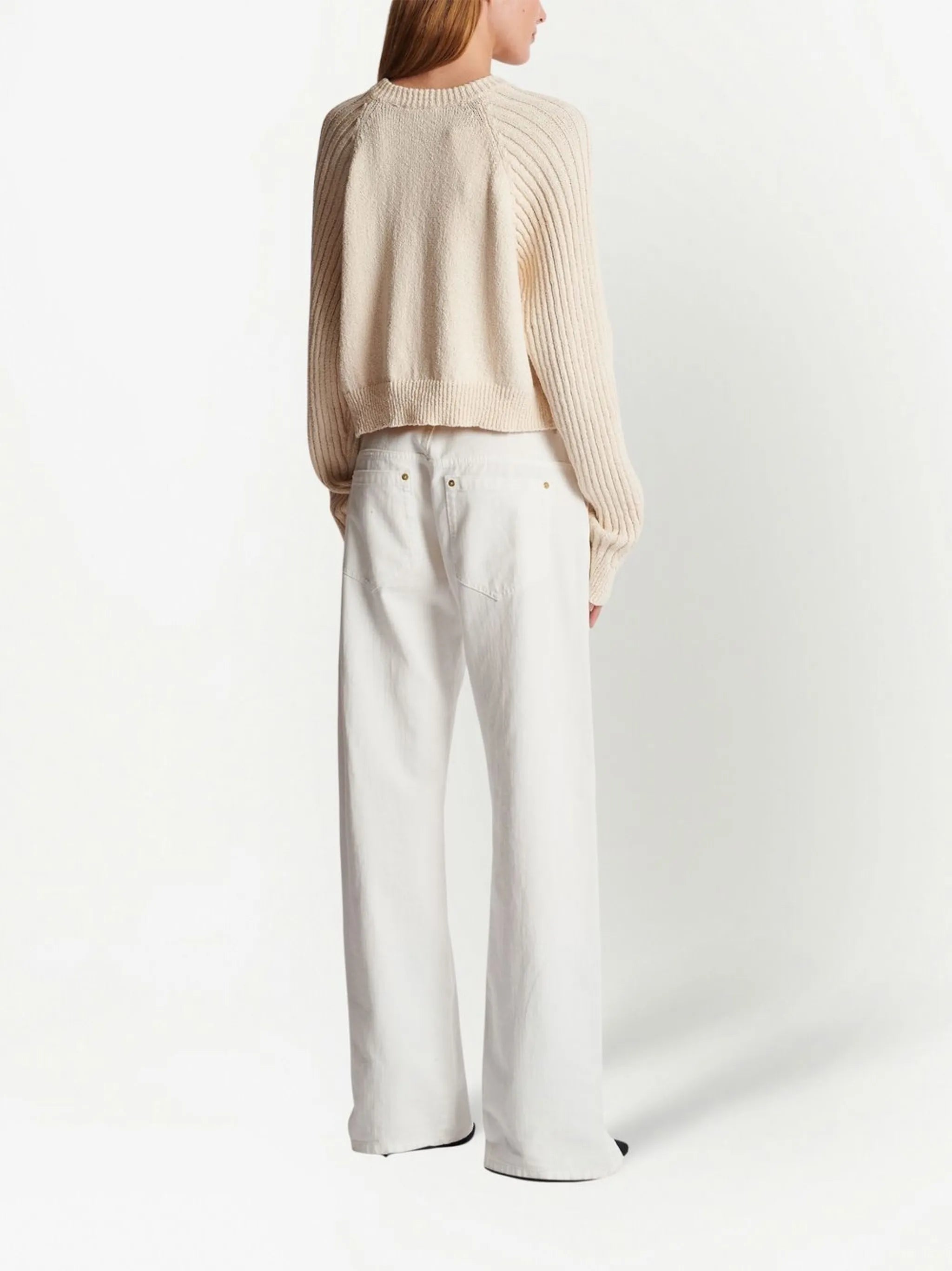 cropped knitted pullover