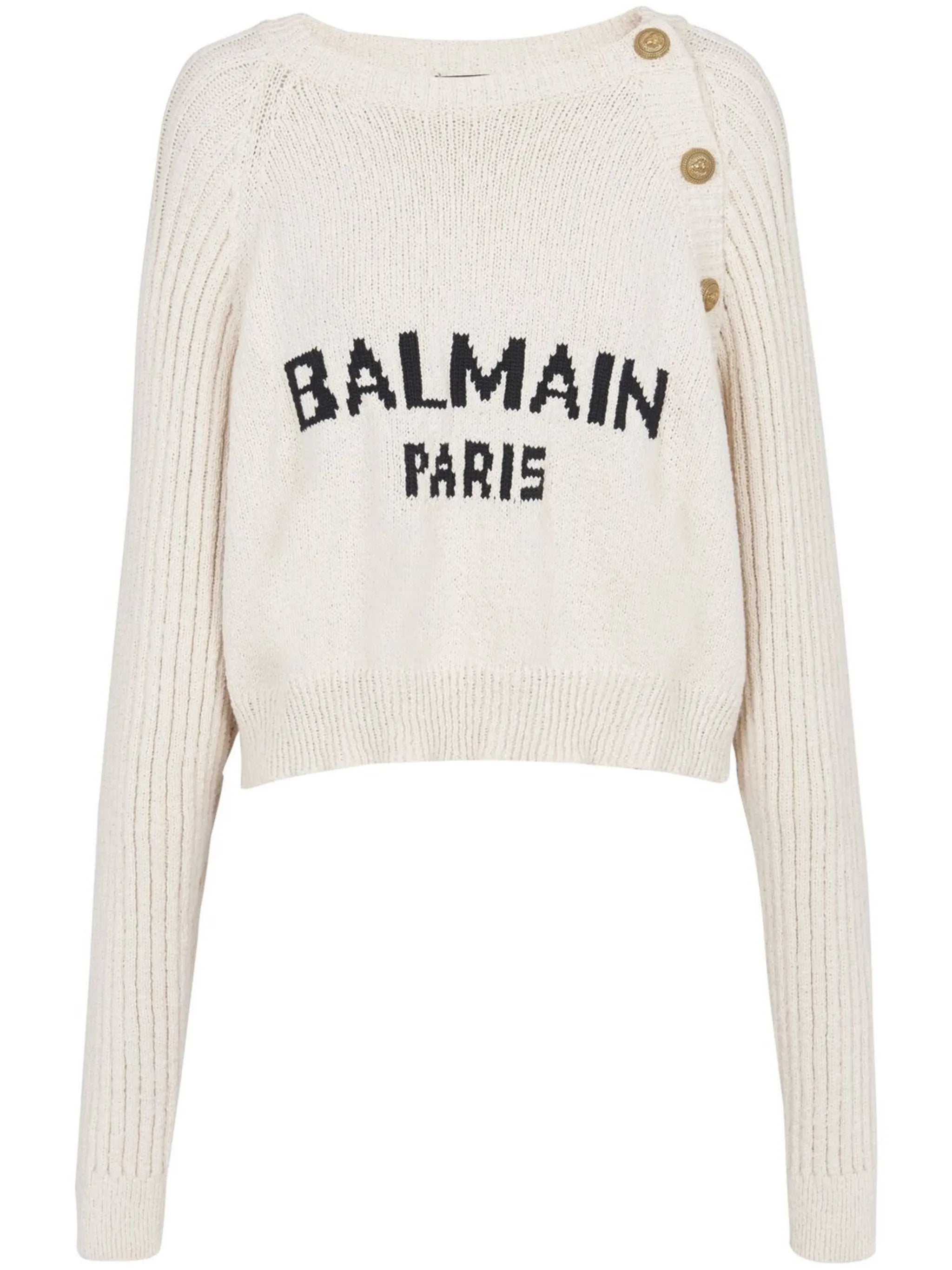 cropped knitted pullover