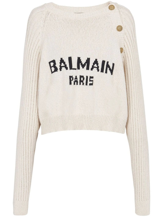 cropped knitted pullover