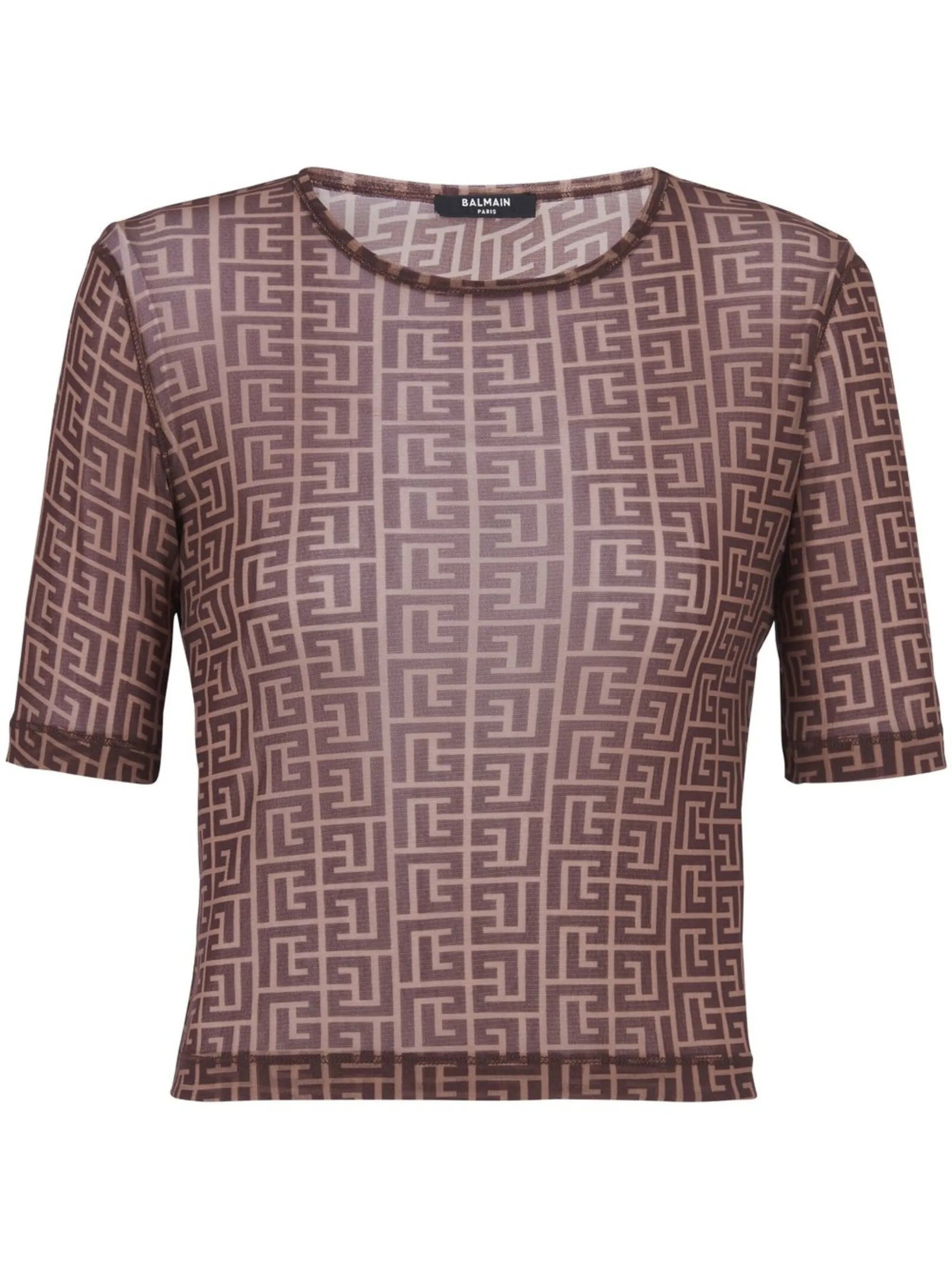 monogram-print crop top