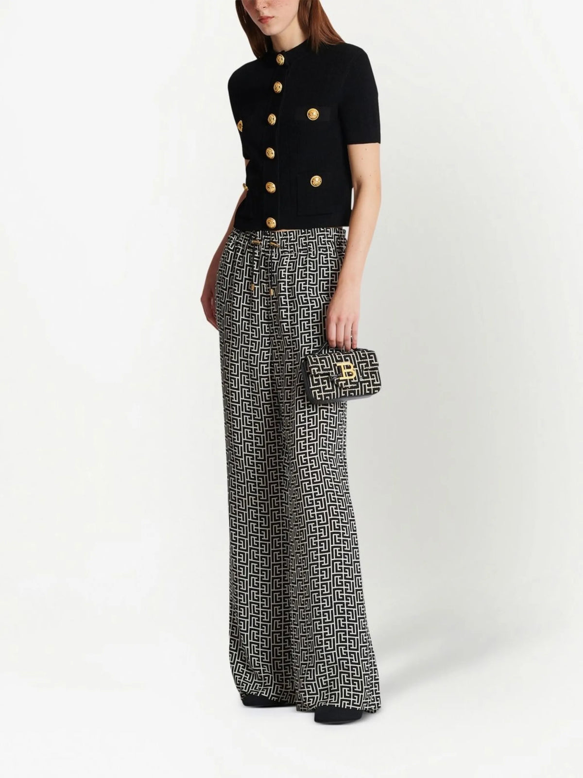ribbed-knit button-up cardigan