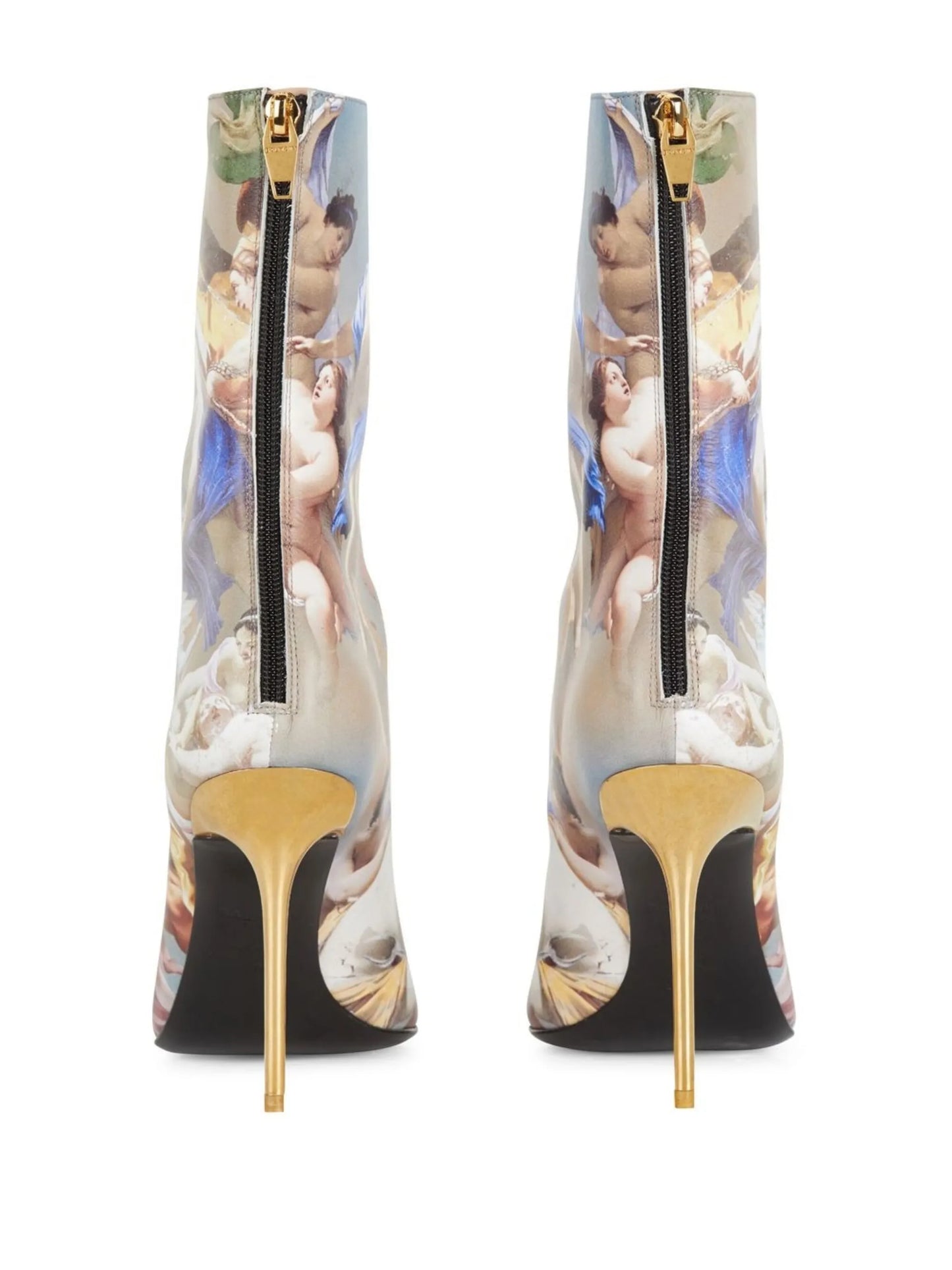 graphic-print lace-up ankle boots