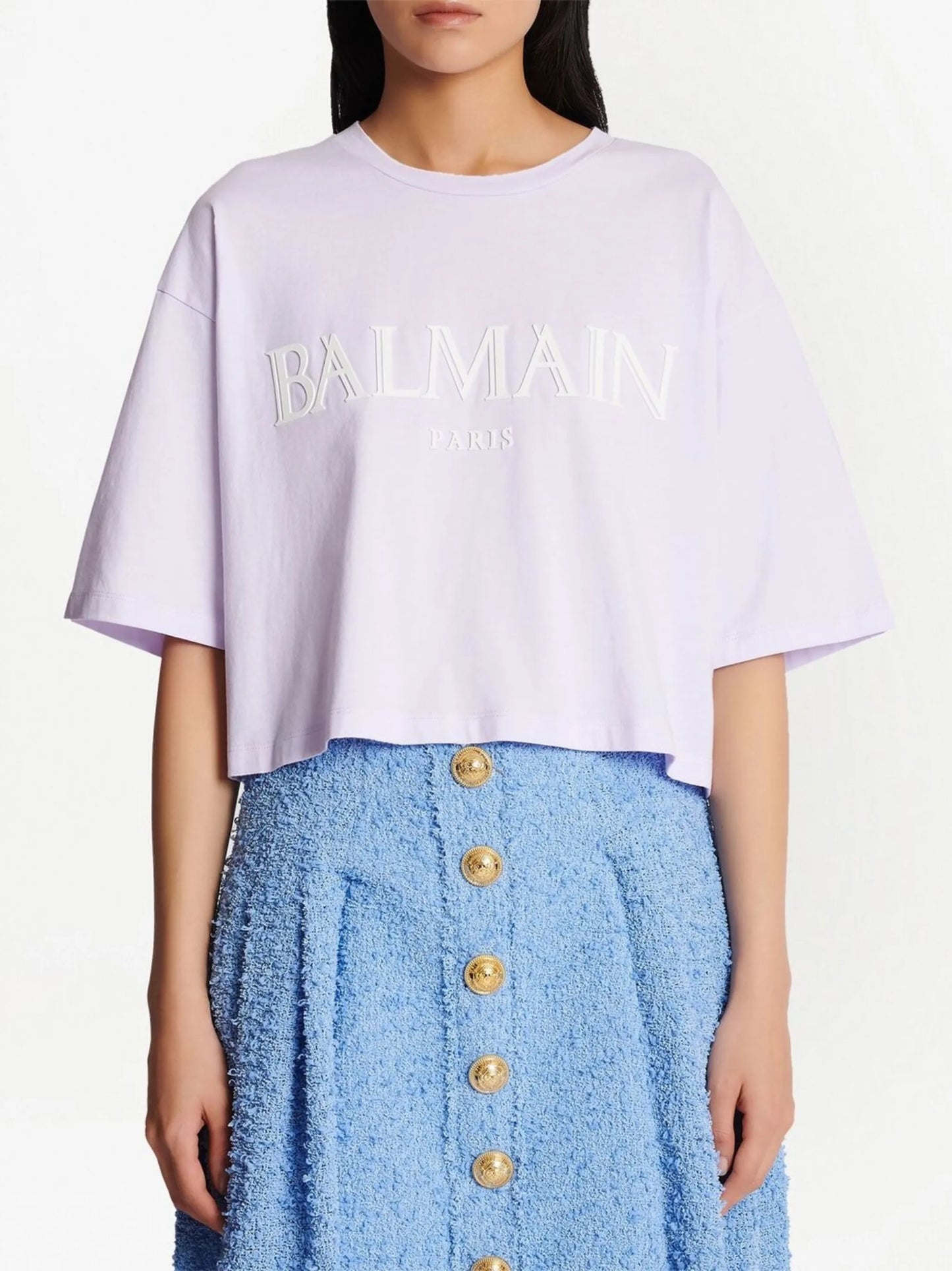 logo-patch cropped T-shirt