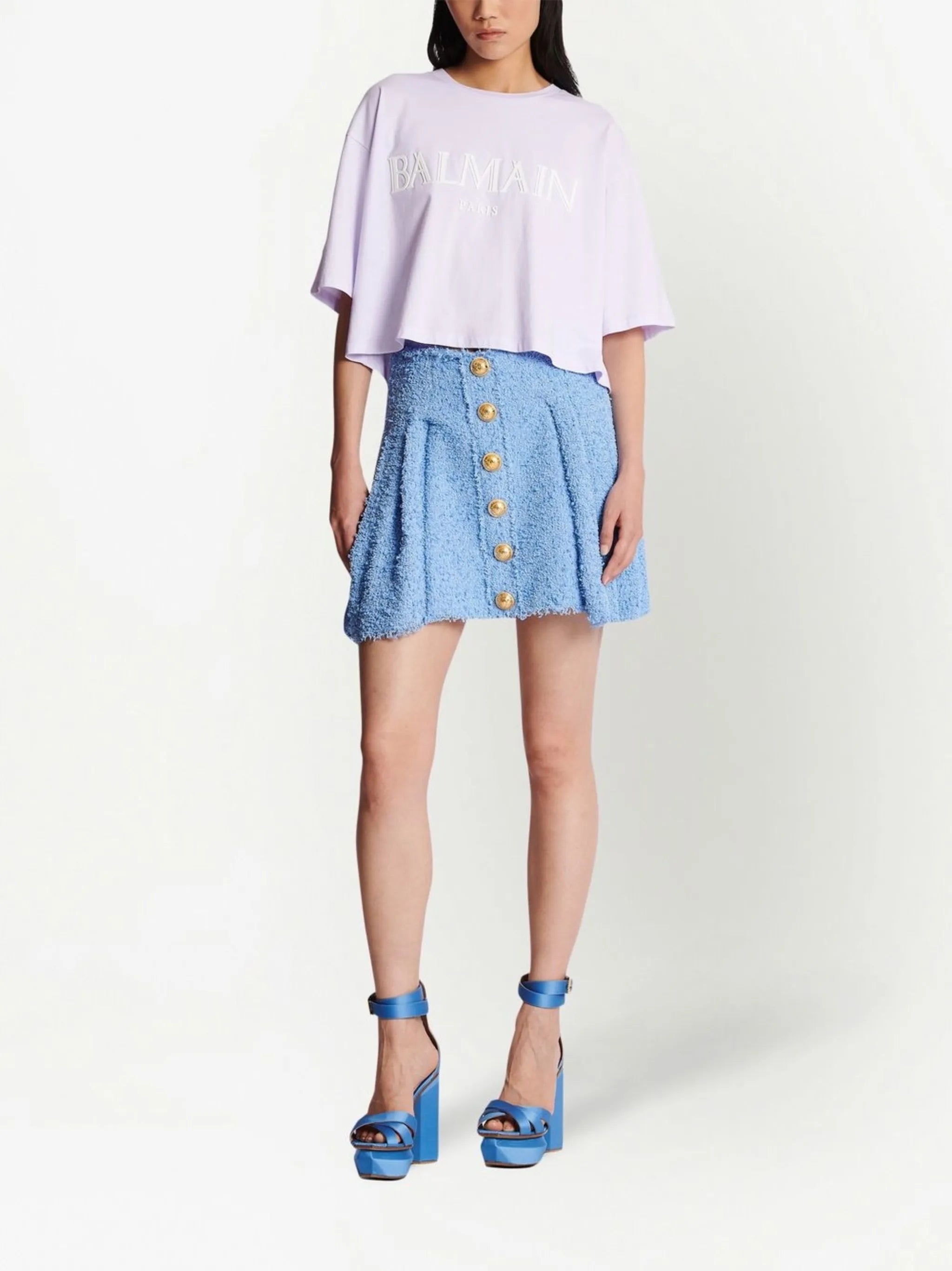 logo-patch cropped T-shirt