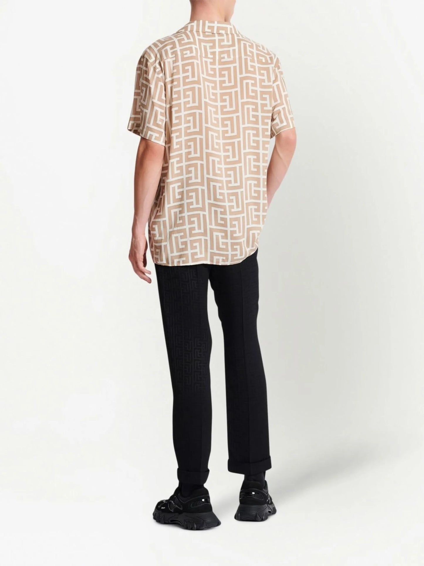 monogram-print short-sleeve shirt