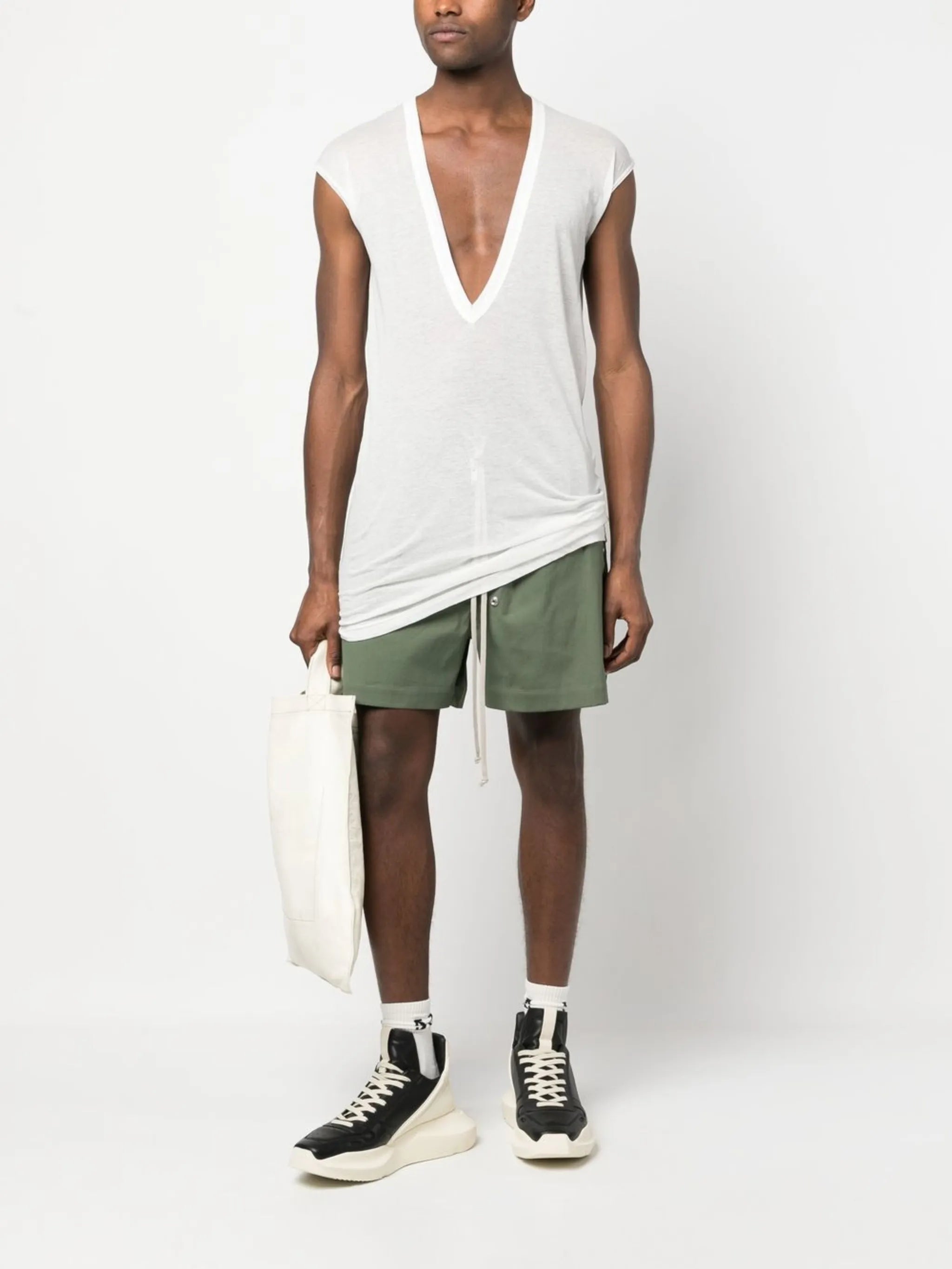 Dylan V-neck longline T-shirt