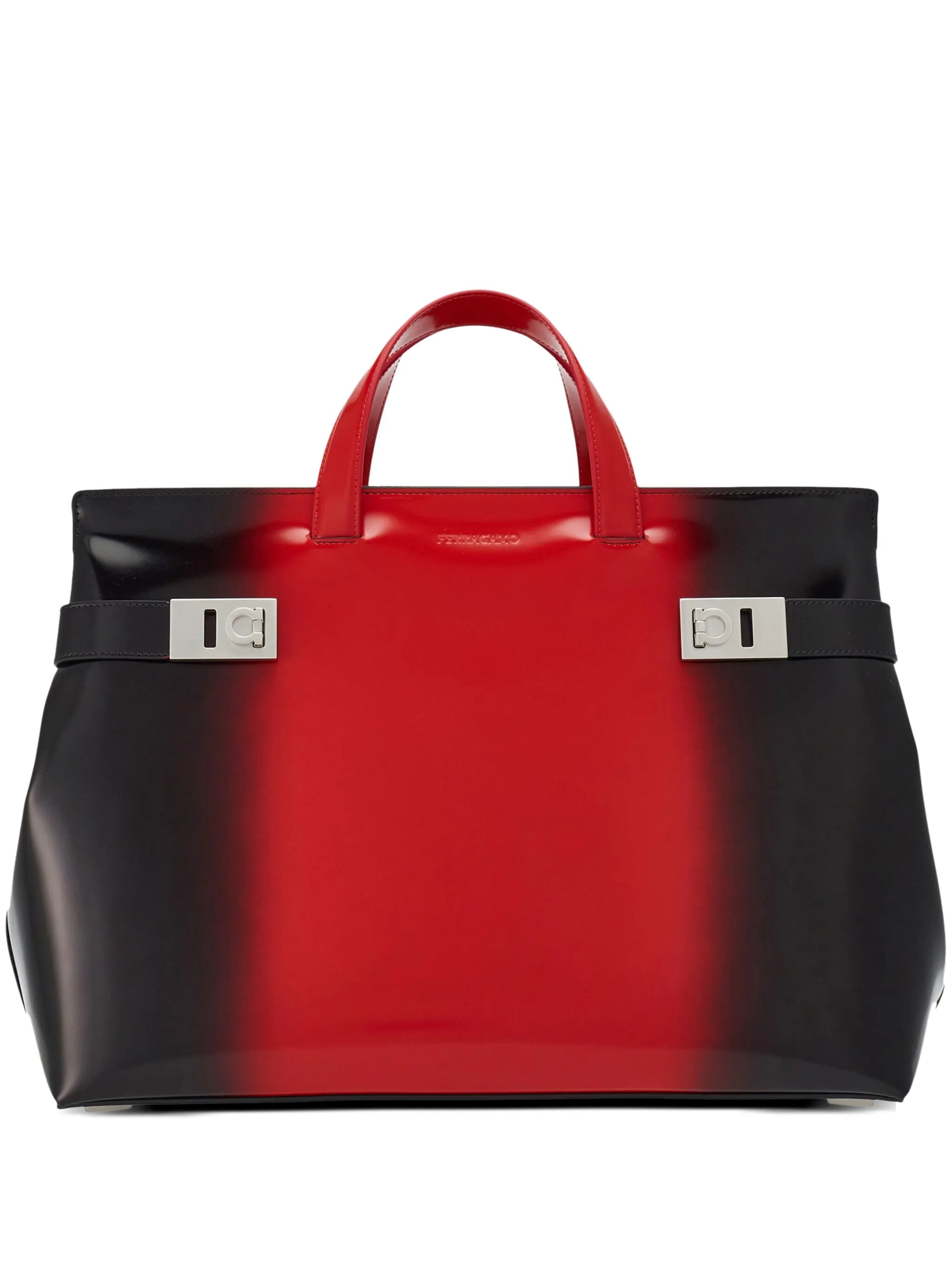 airbrush-effect leather tote