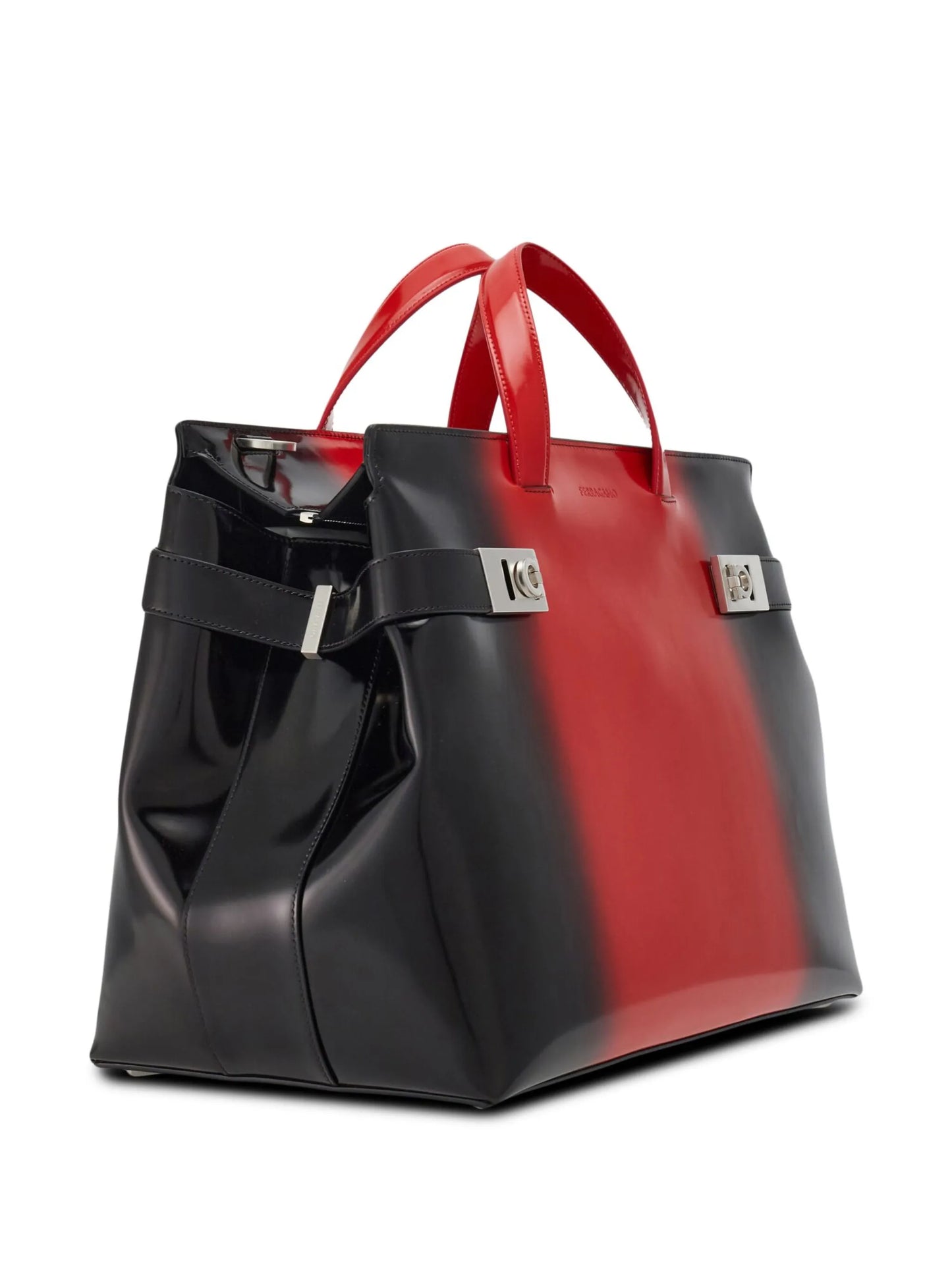 airbrush-effect leather tote