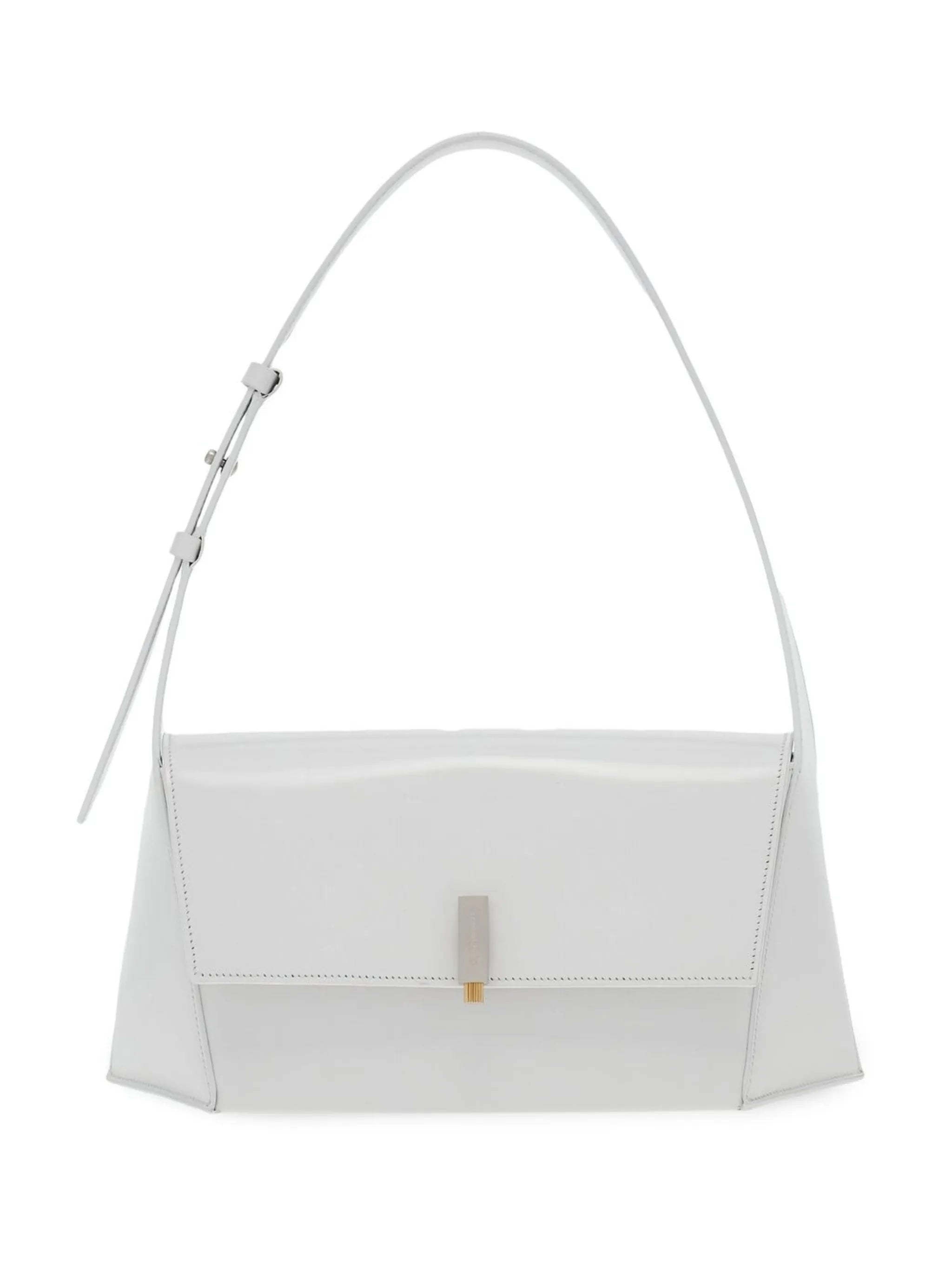 Geometric leather shoulder bag