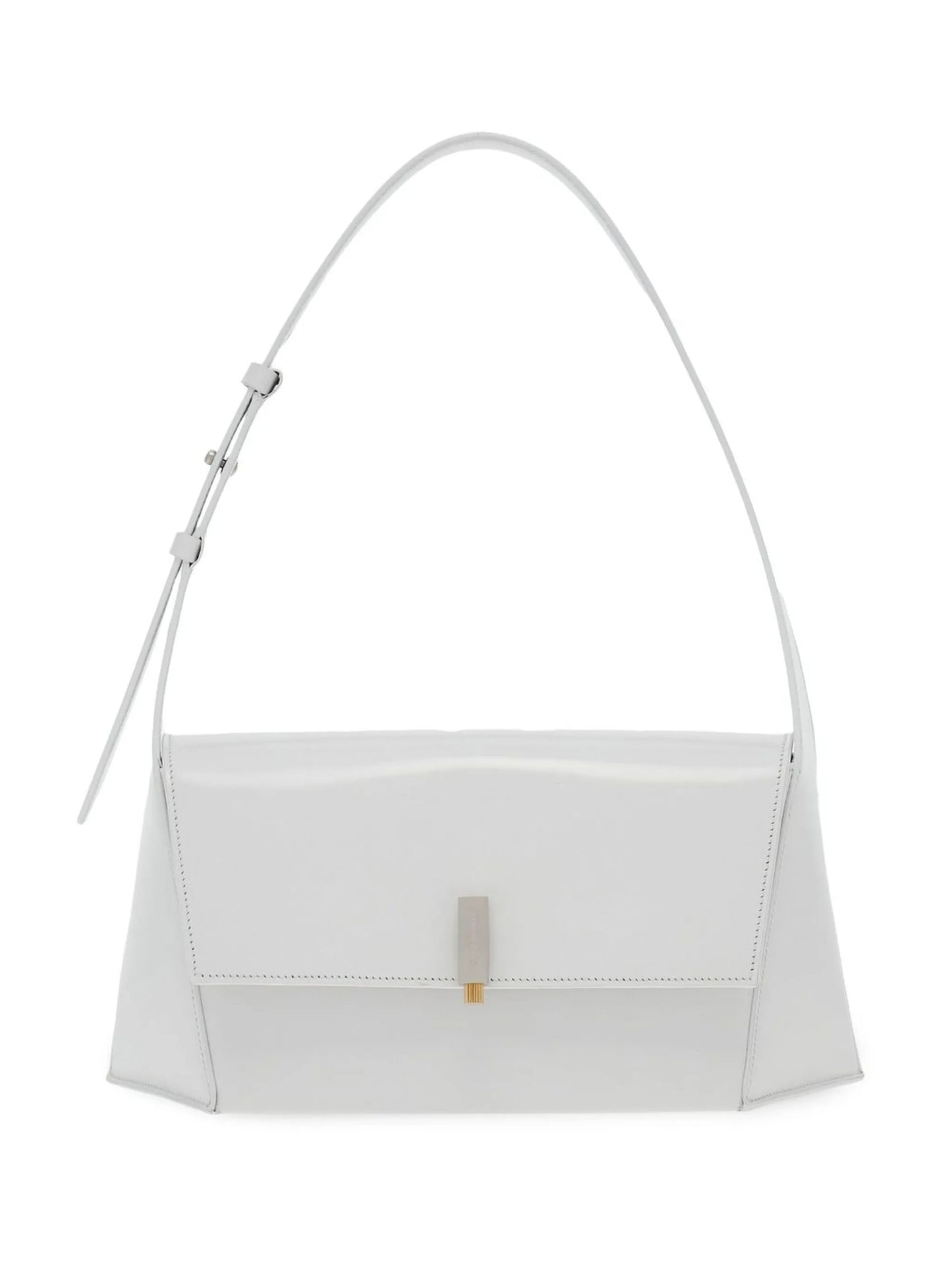 Geometric leather shoulder bag