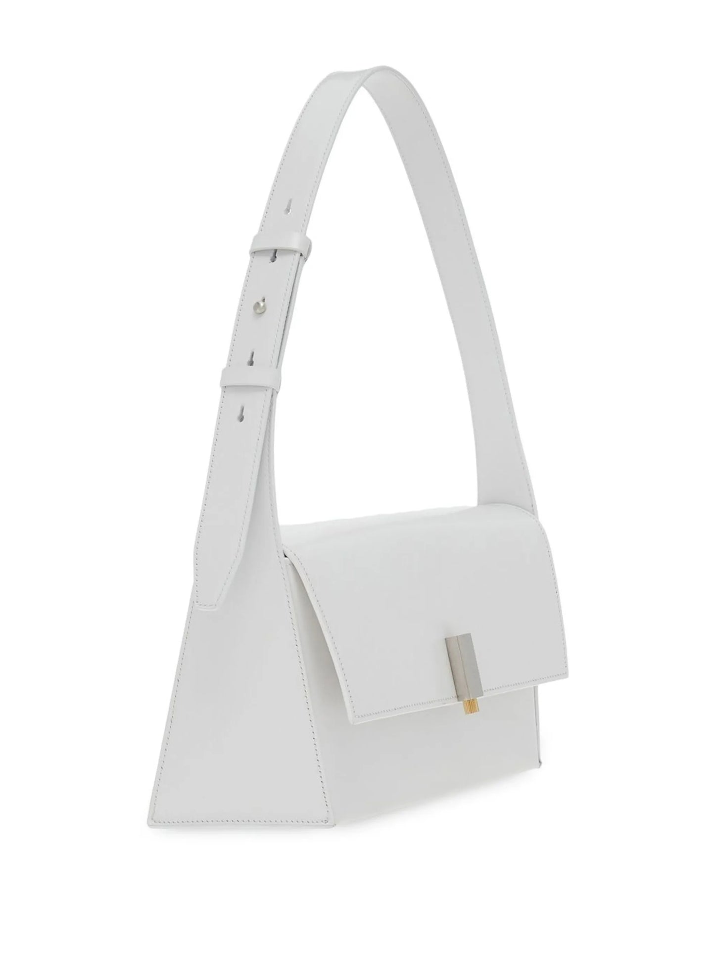 Geometric leather shoulder bag