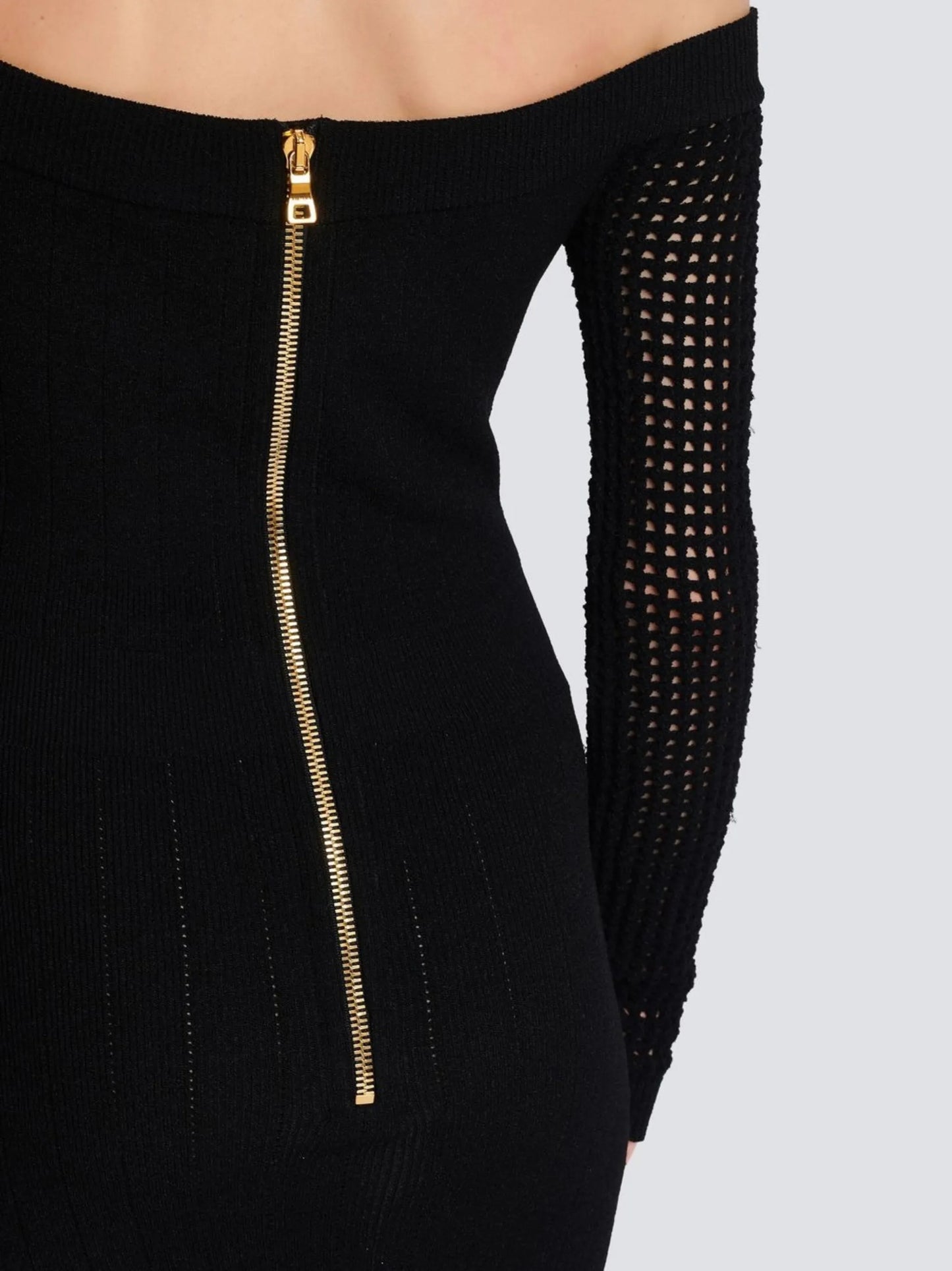 off-shoulder knitted minidress
