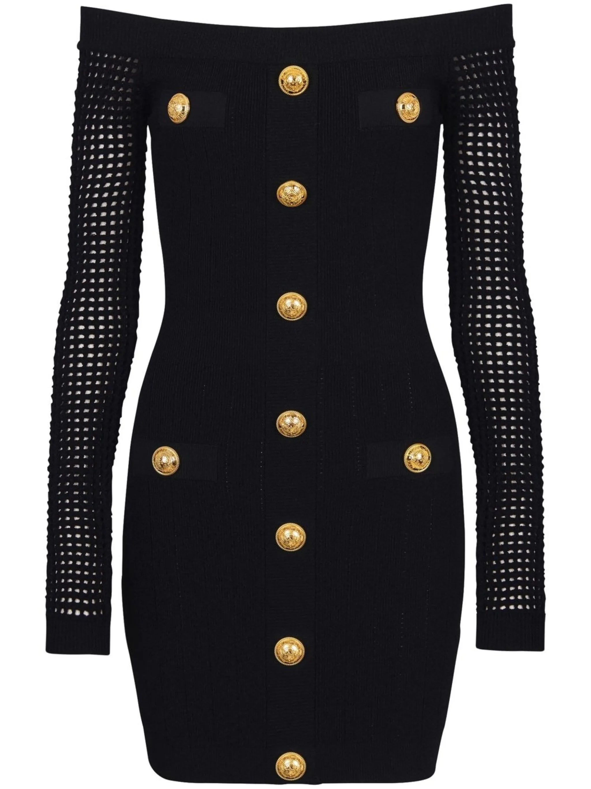 off-shoulder knitted minidress