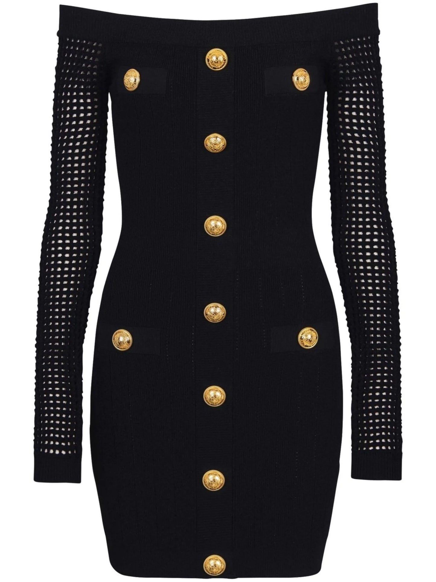 off-shoulder knitted minidress