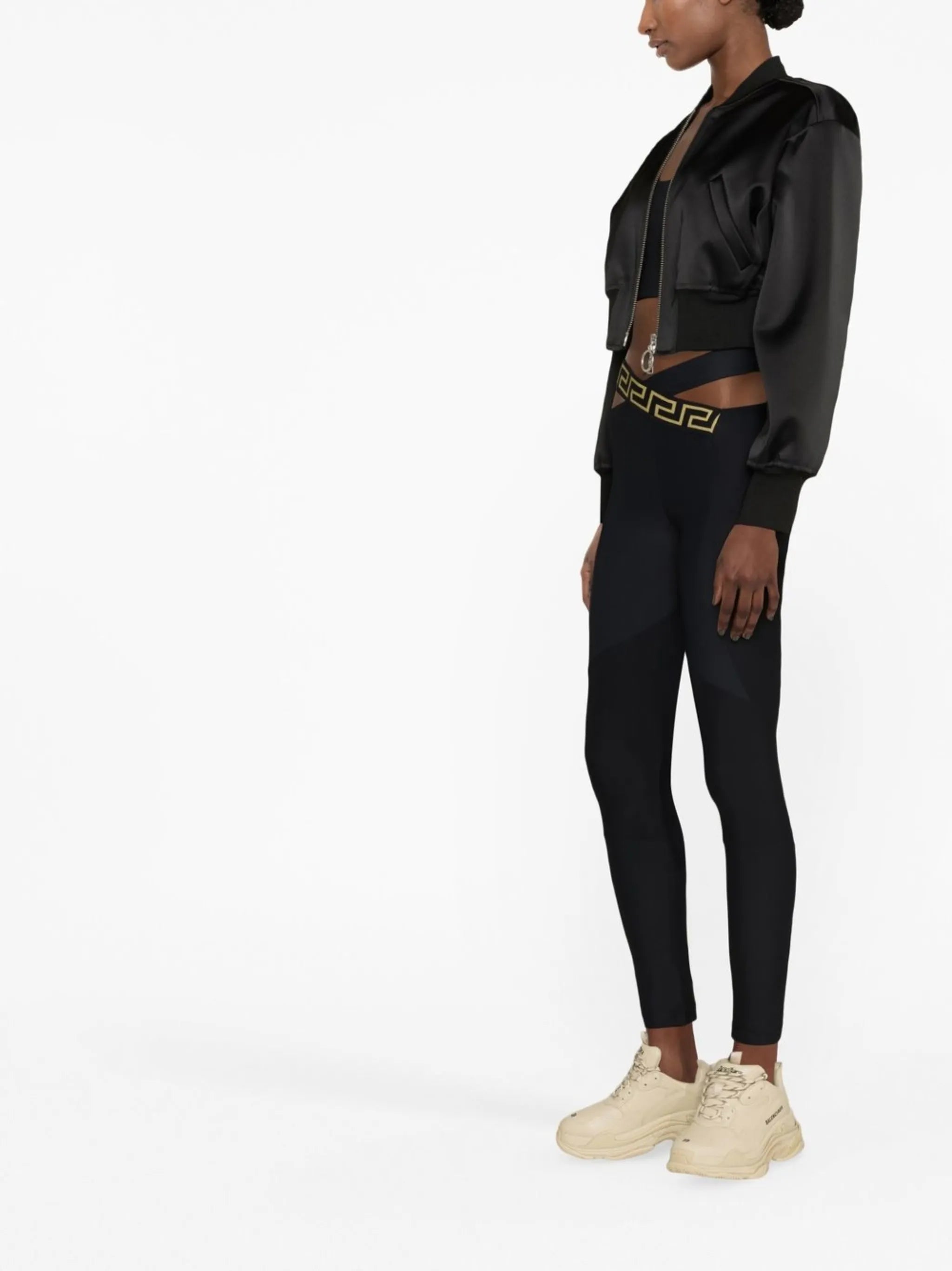 La Greca crossover waistband leggings