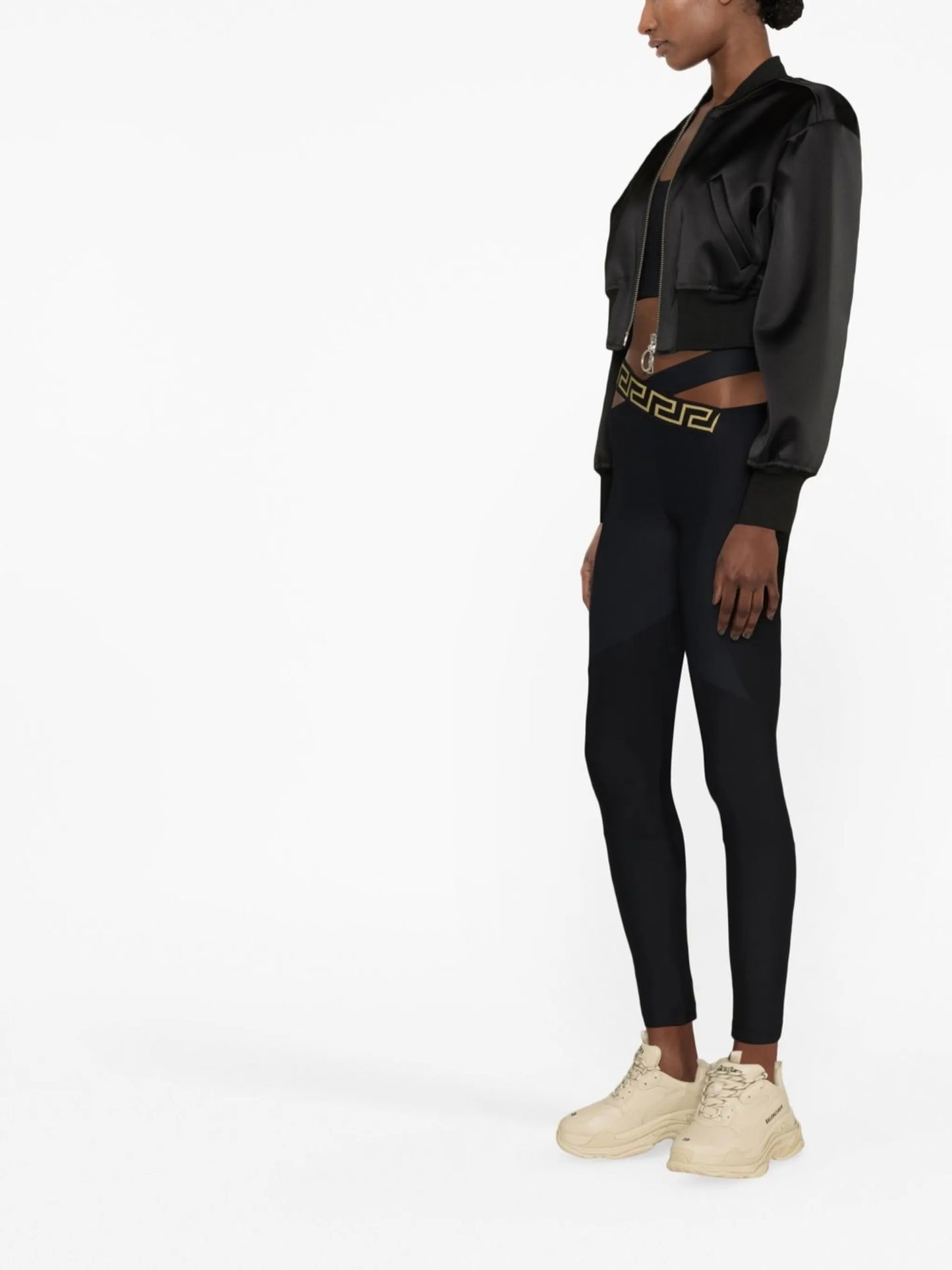 La Greca crossover waistband leggings