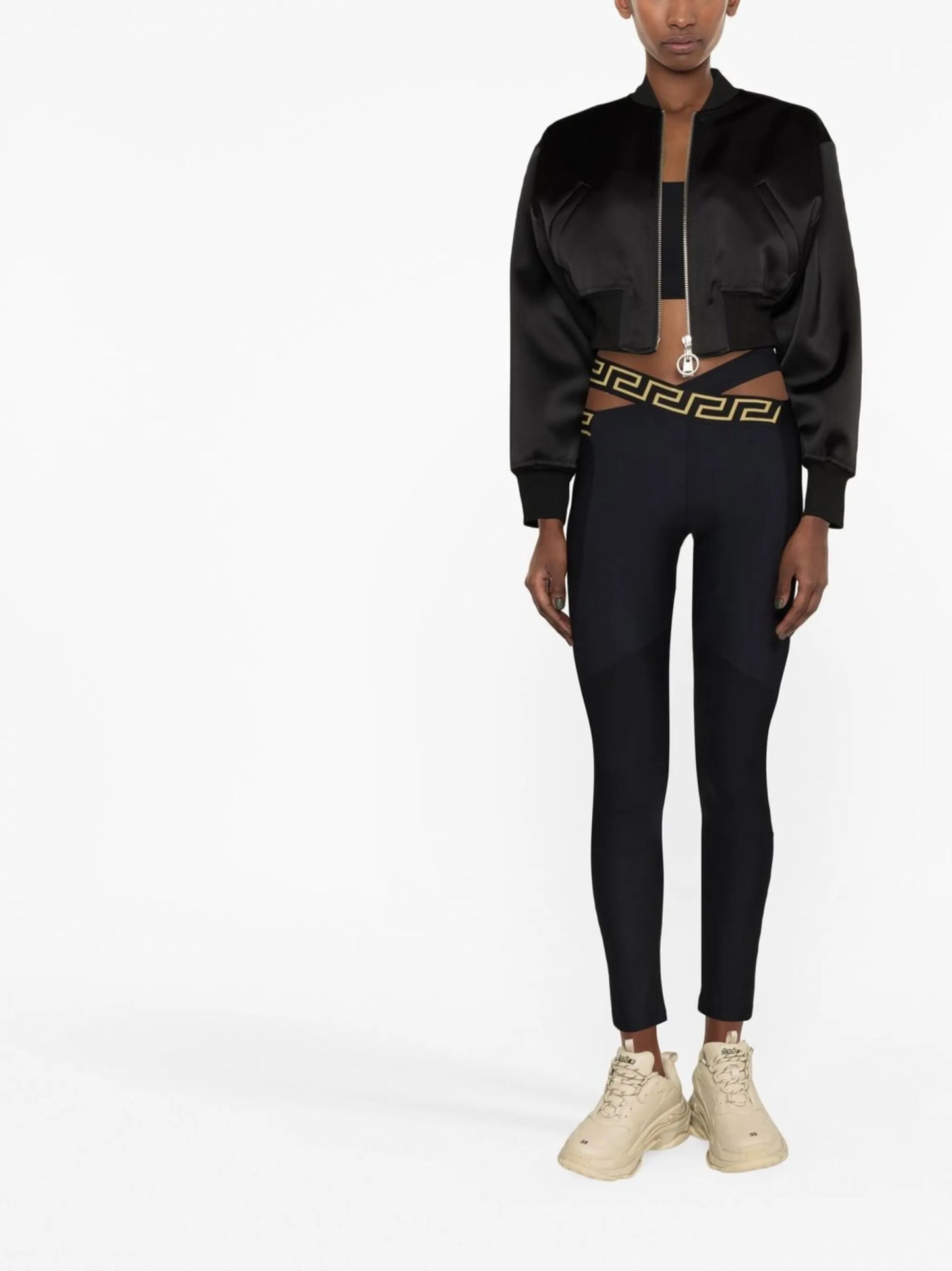 La Greca crossover waistband leggings