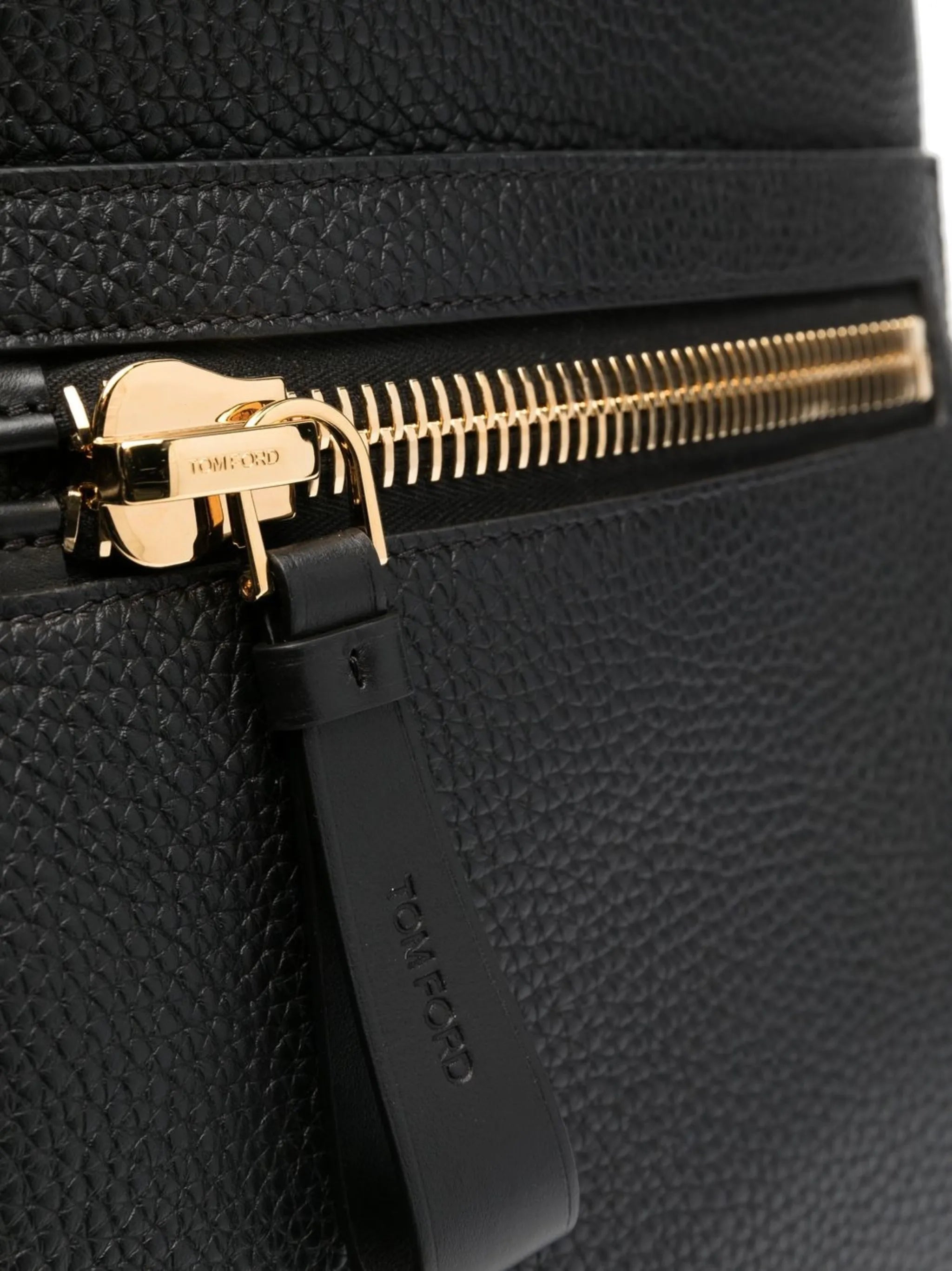 zip-up leather backpack