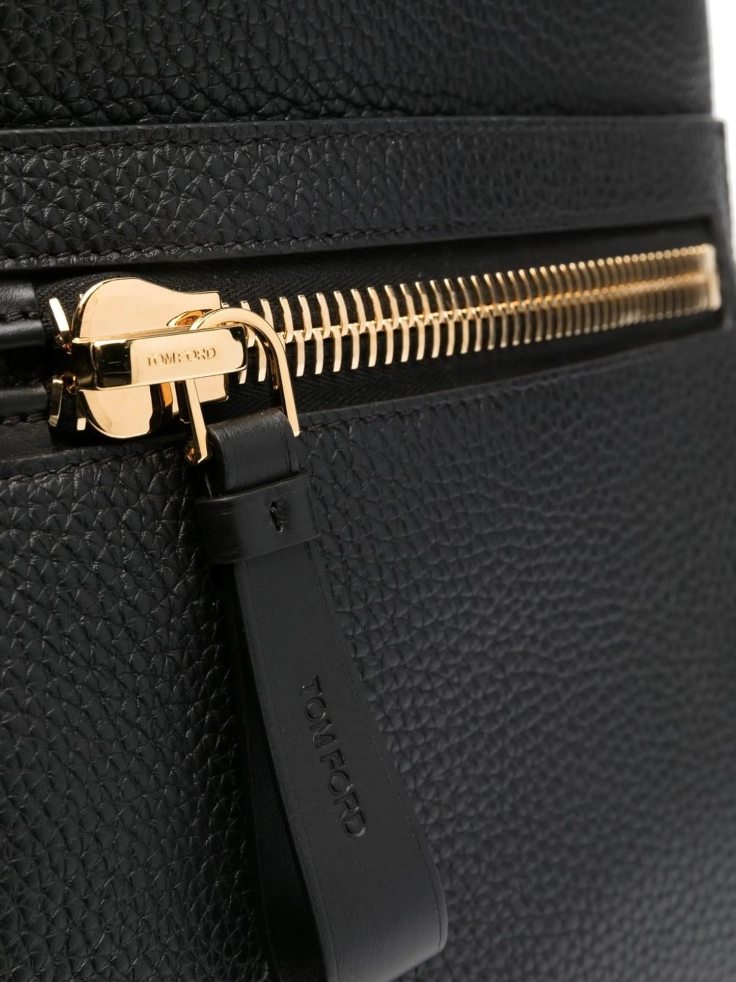 zip-up leather backpack