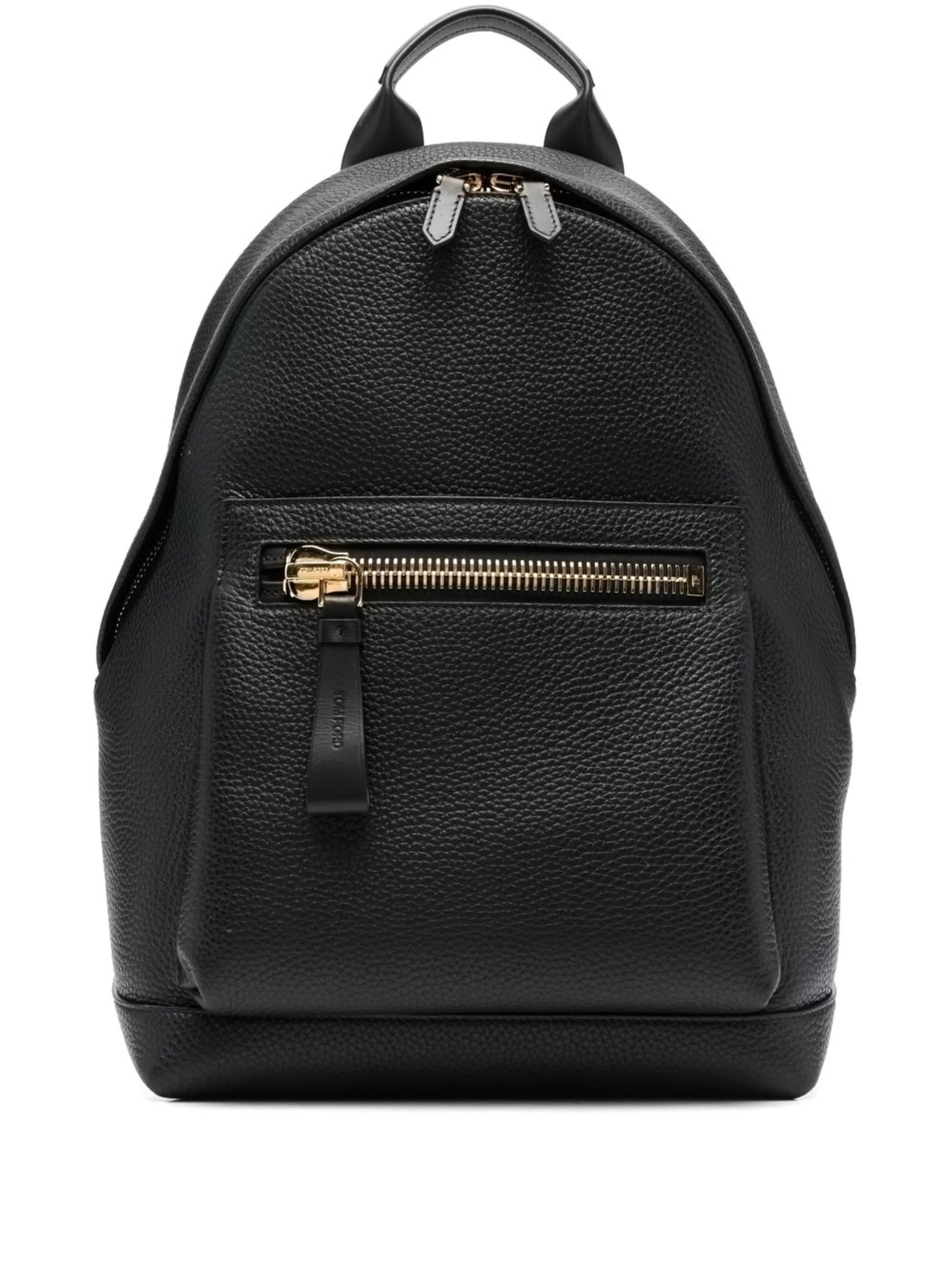 zip-up leather backpack