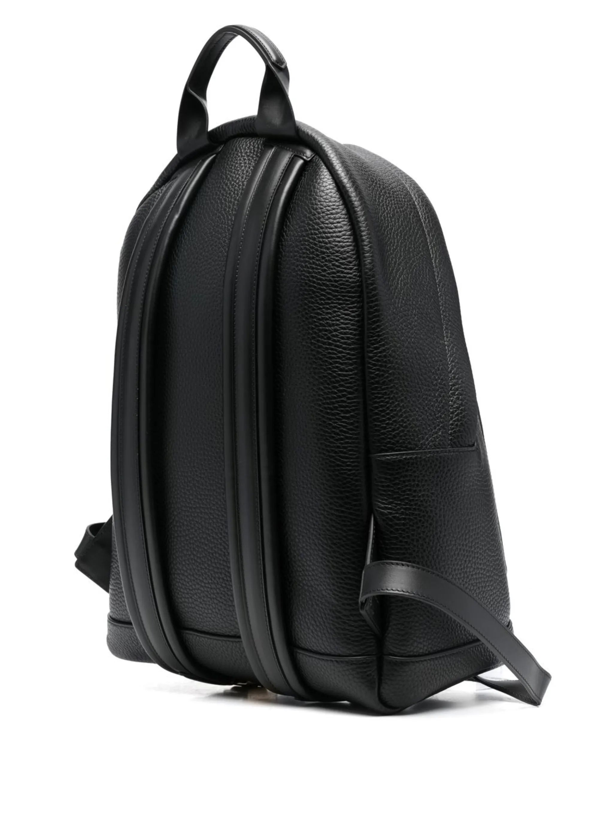 zip-up leather backpack