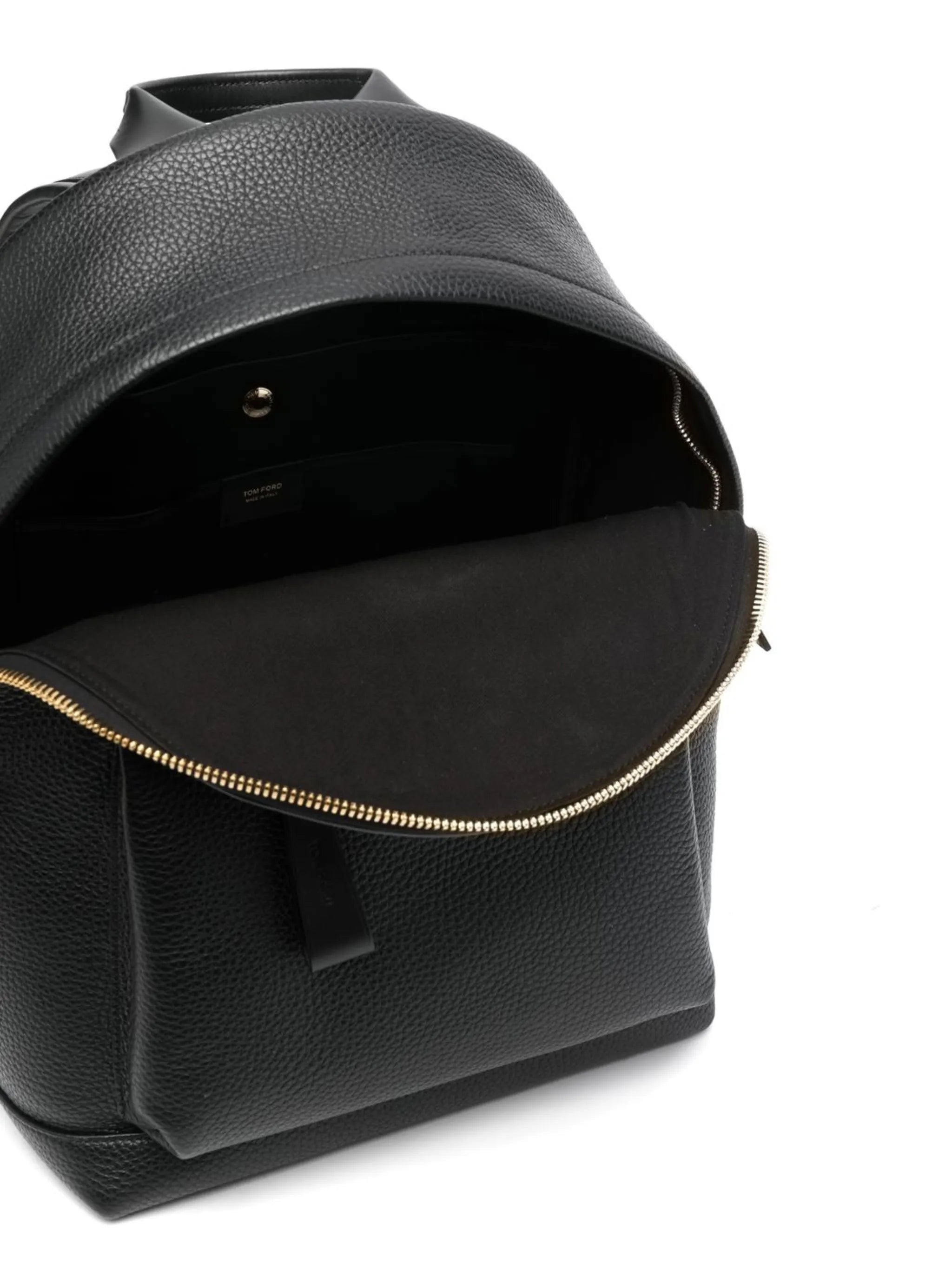 zip-up leather backpack
