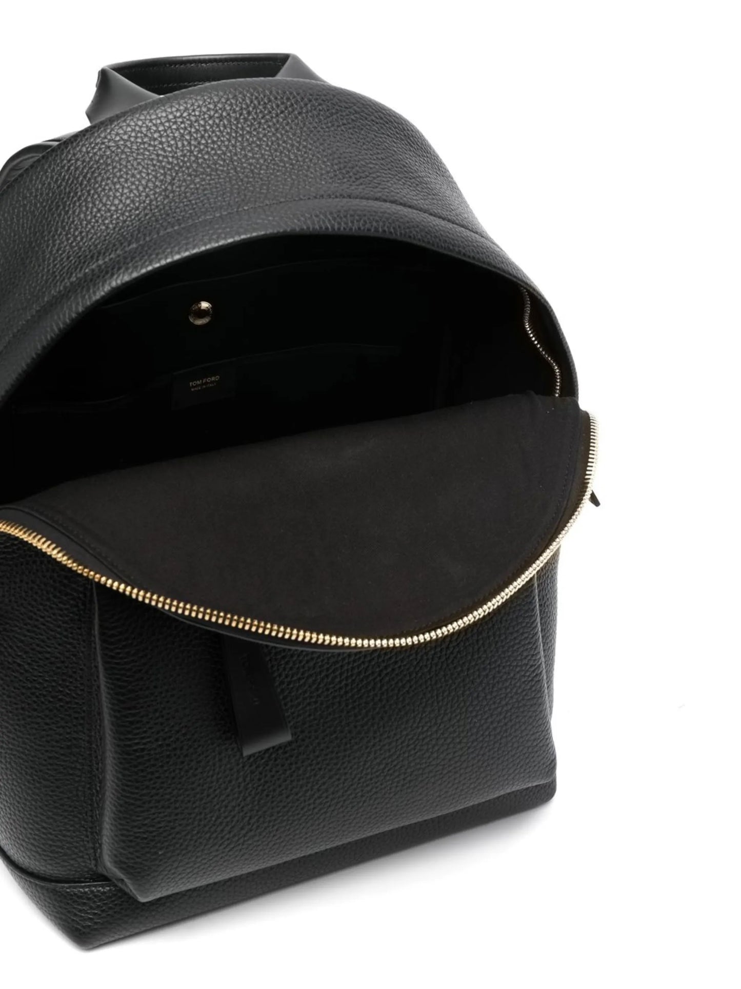 zip-up leather backpack