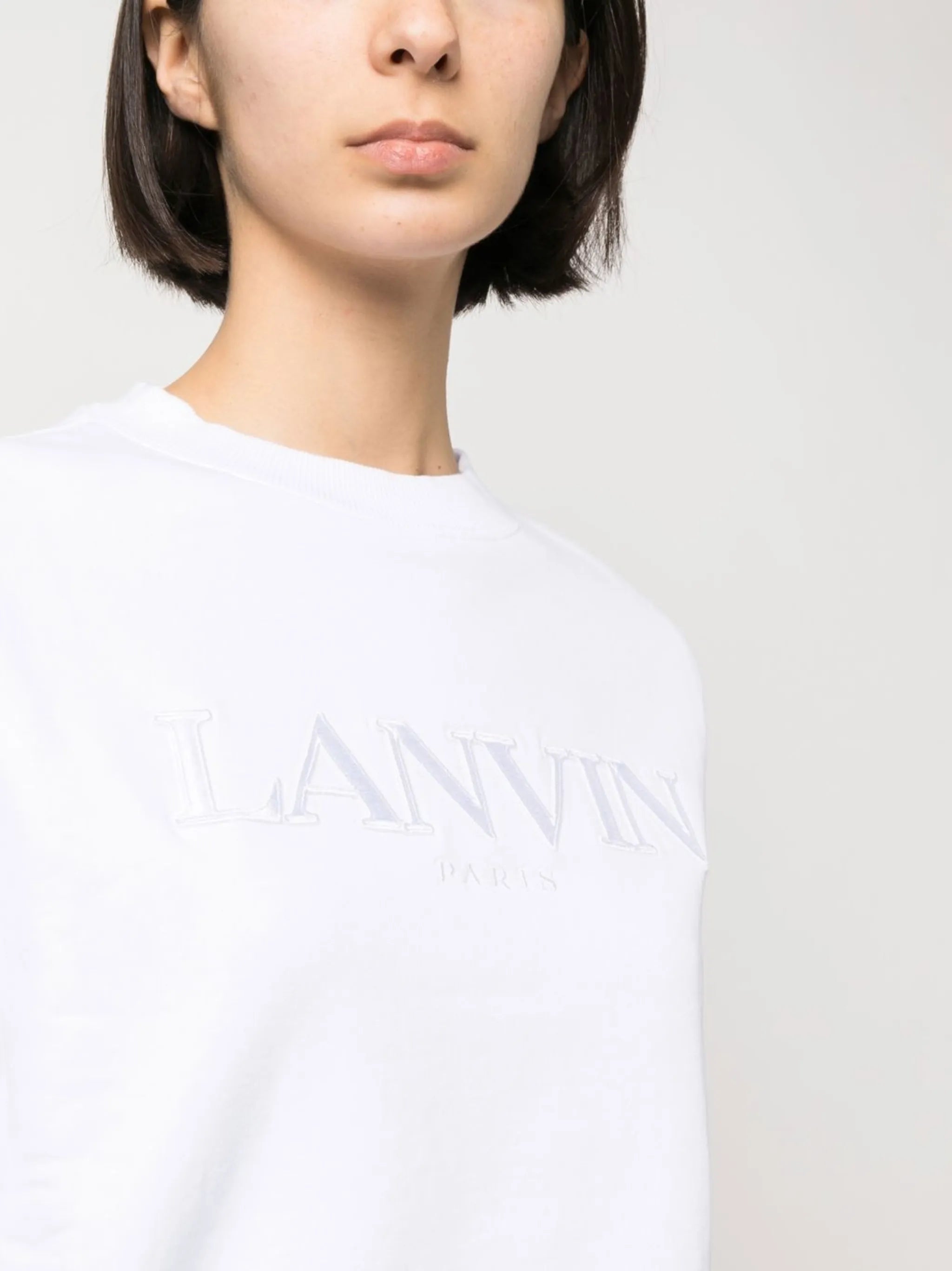 logo-patch crewneck sweatshirt
