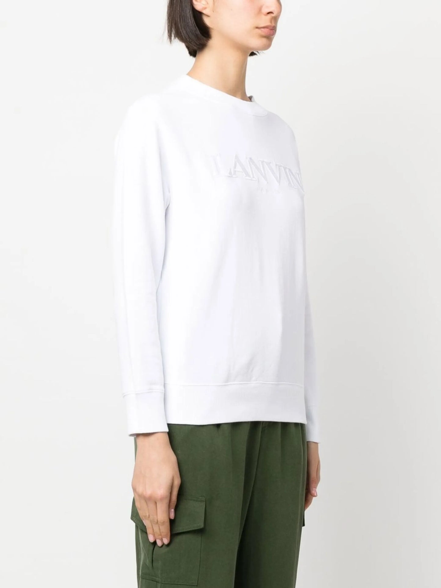 logo-patch crewneck sweatshirt