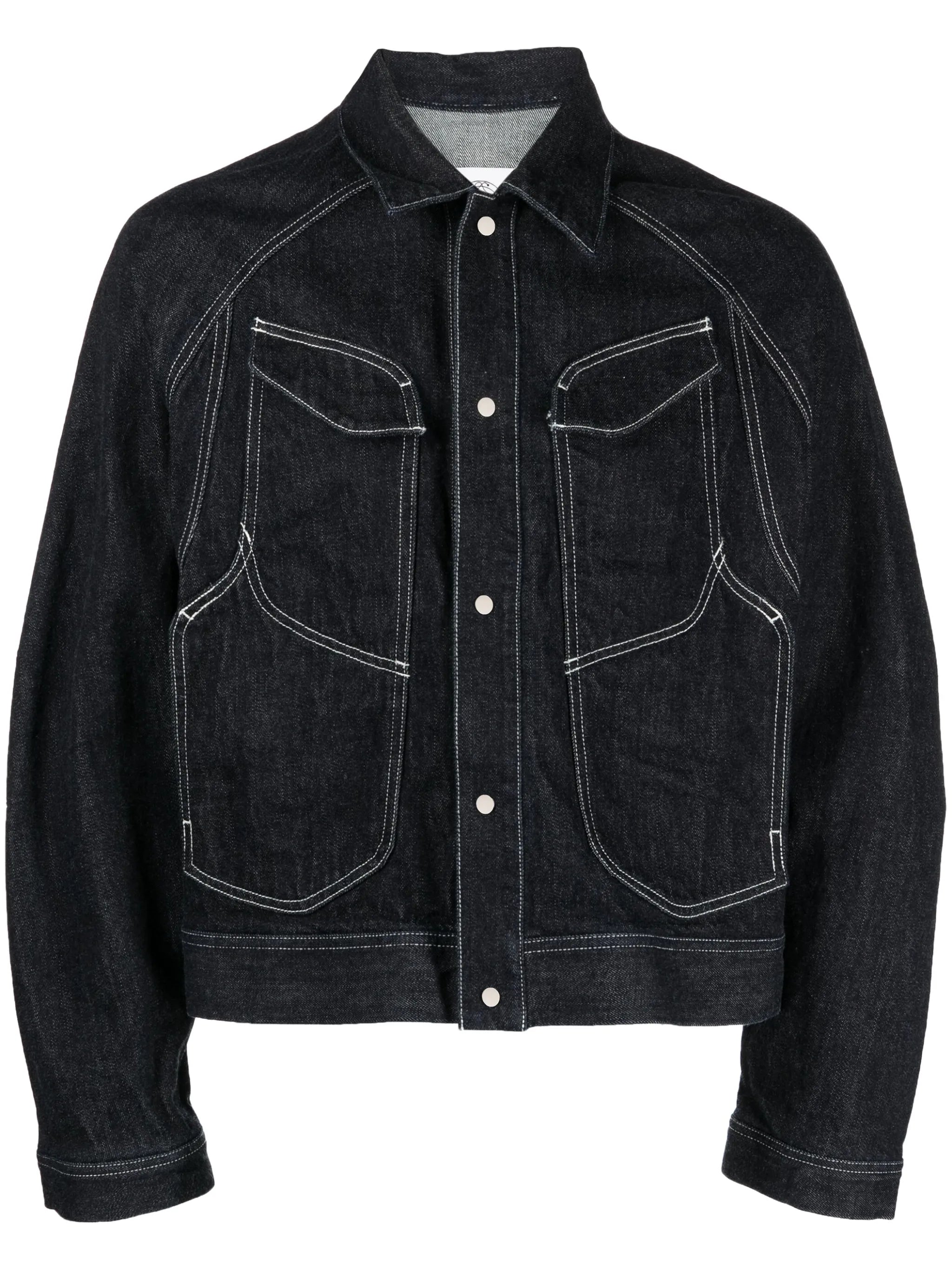 contrast-stitching denim jacket