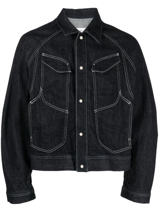 contrast-stitching denim jacket