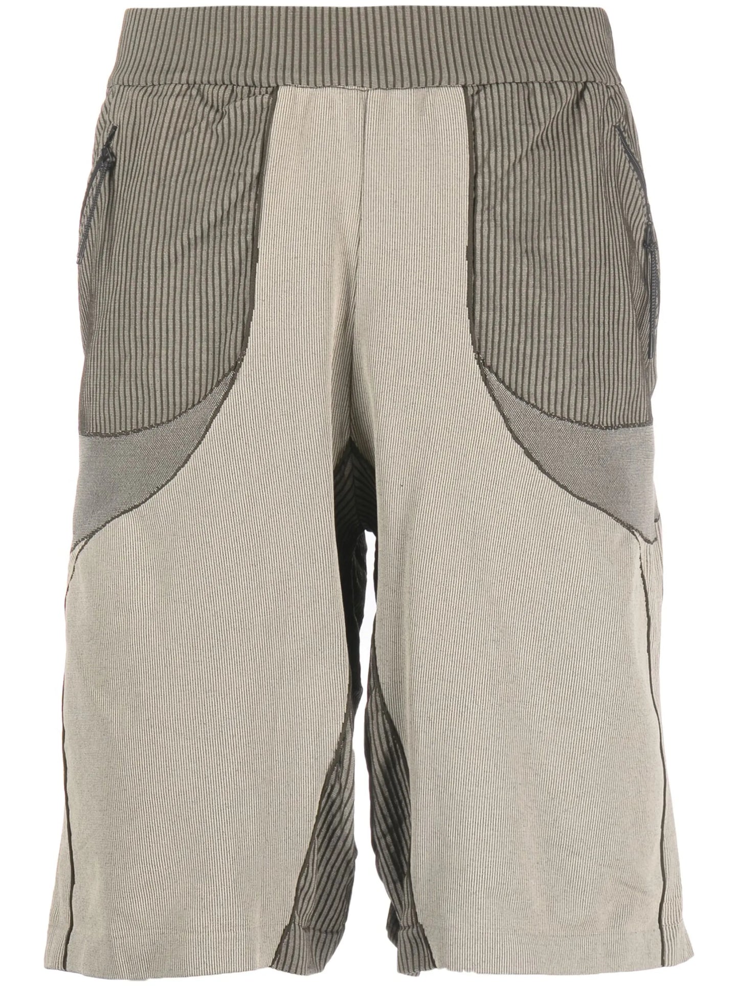 knee-length ribbed track shorts