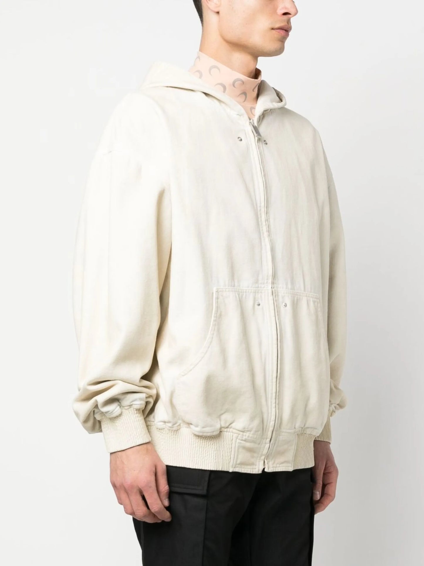 zip-up hooded jacket