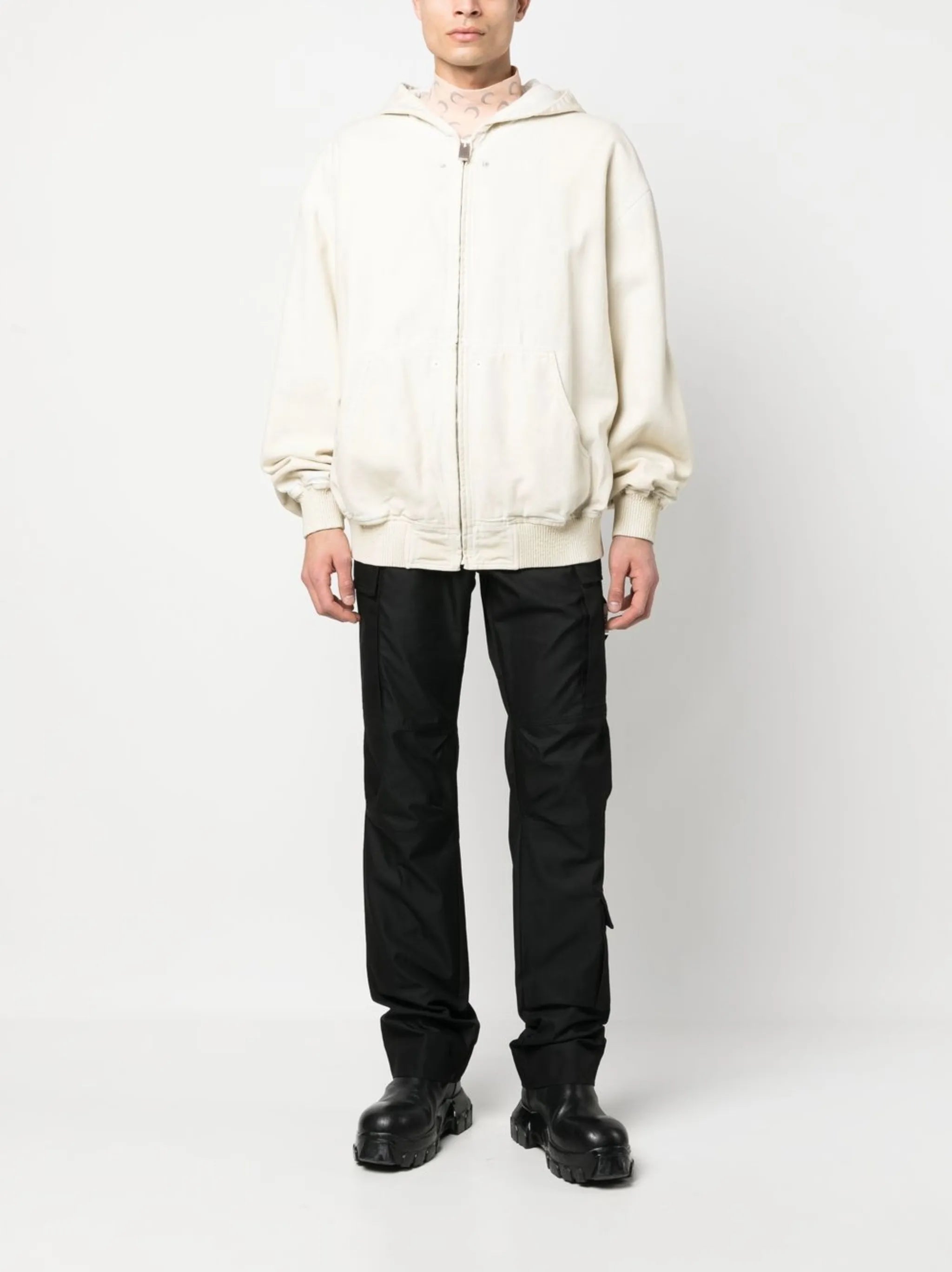 zip-up hooded jacket