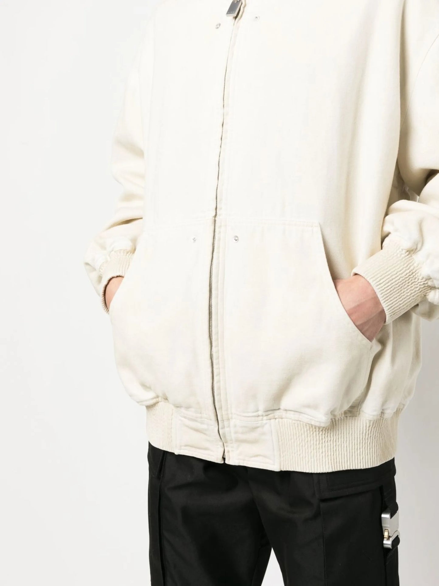 zip-up hooded jacket