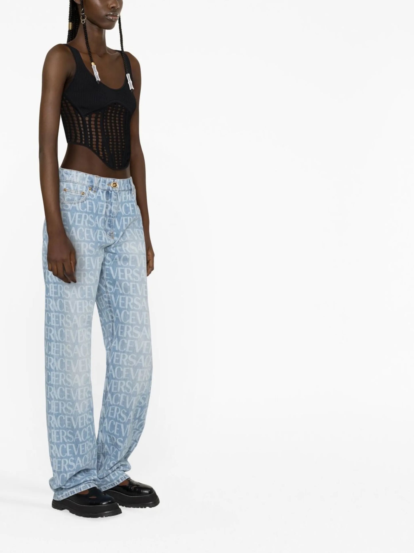 Versace Allover straight-leg jeans