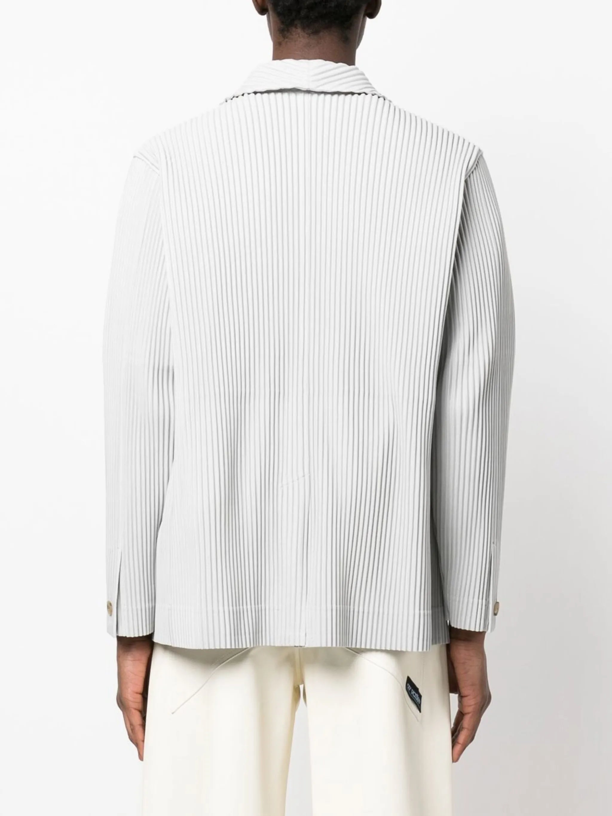 single-breasted pleated blazer