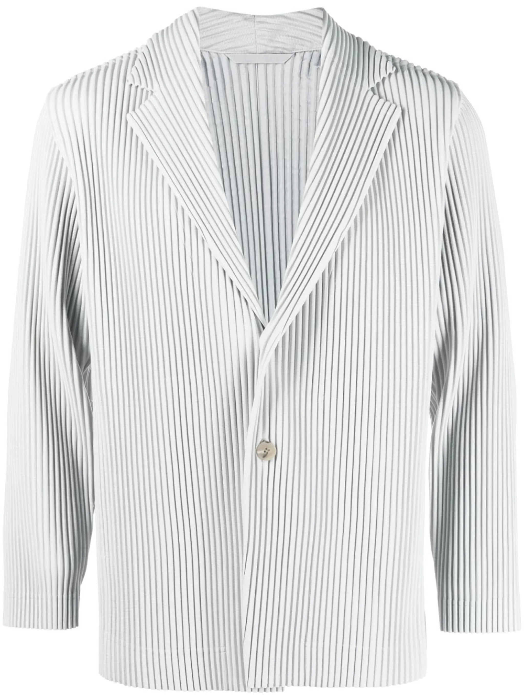 single-breasted pleated blazer