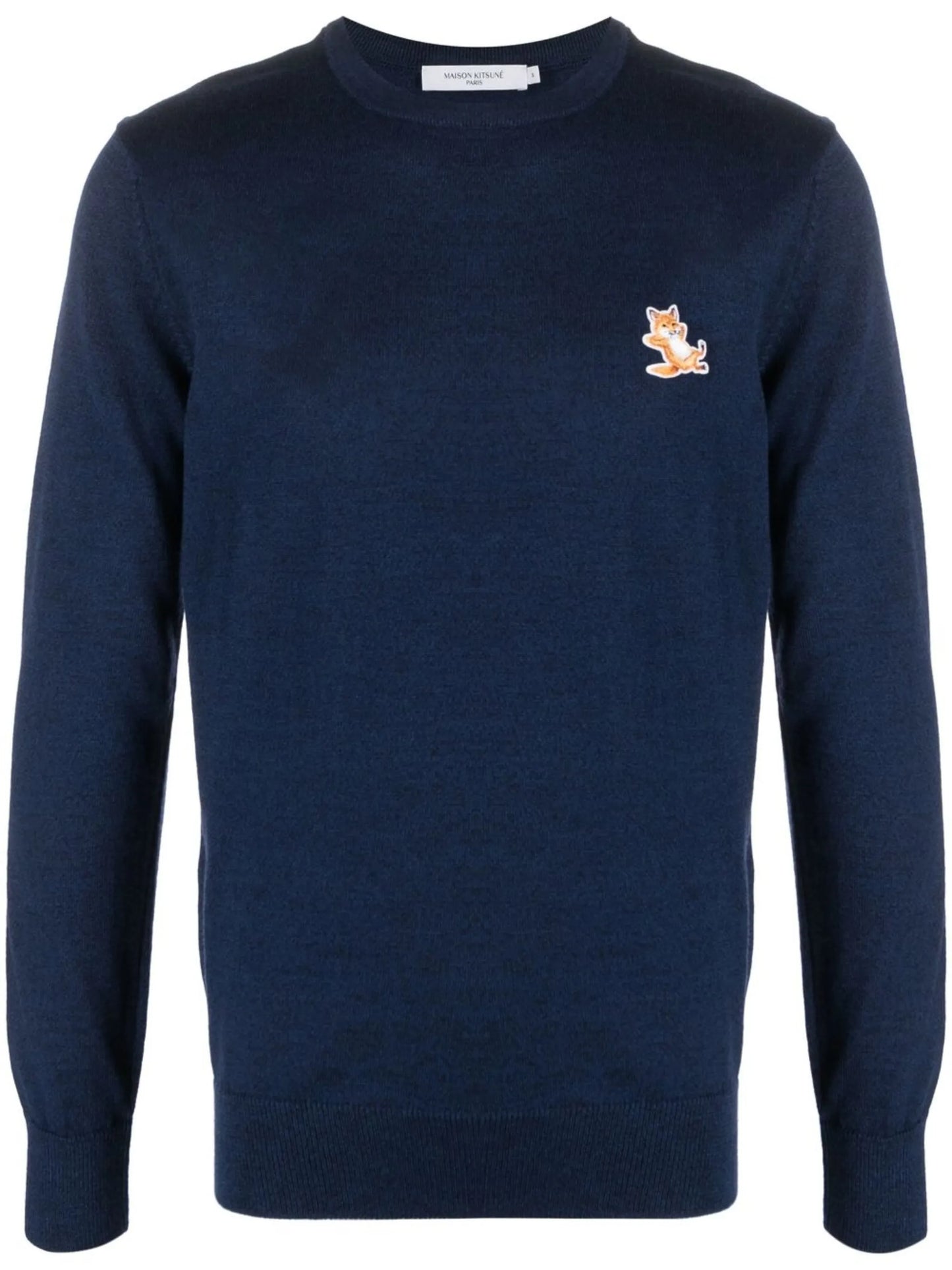embroidered-logo wool jumper