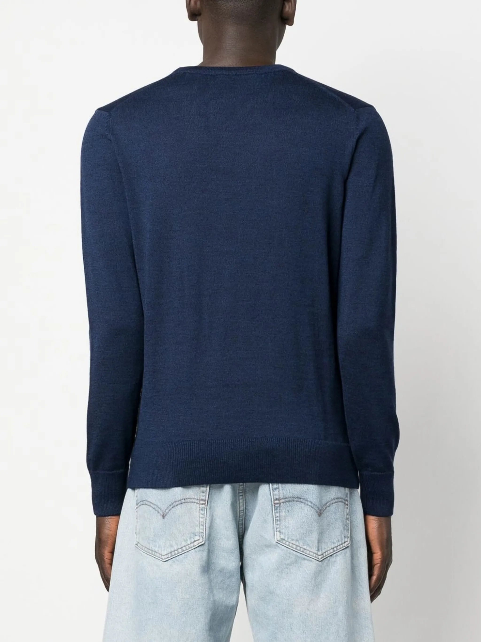 embroidered-logo wool jumper