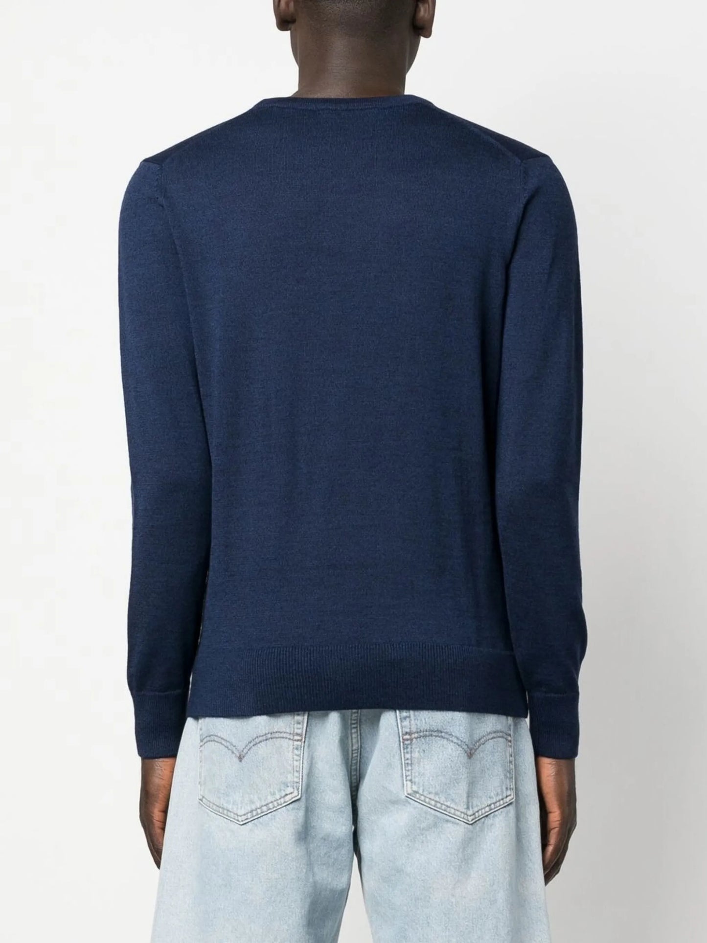 embroidered-logo wool jumper