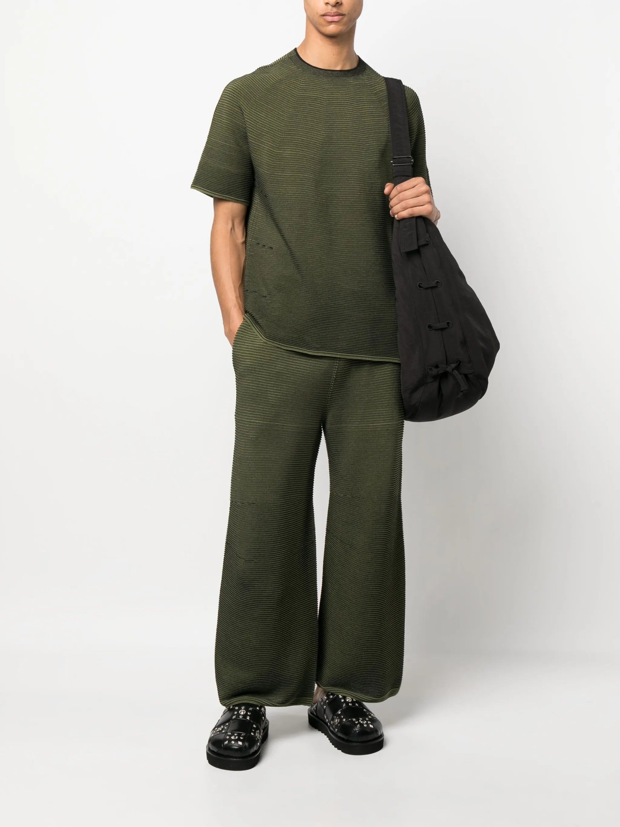 Japanese Paper ribbed-knit T-shirt