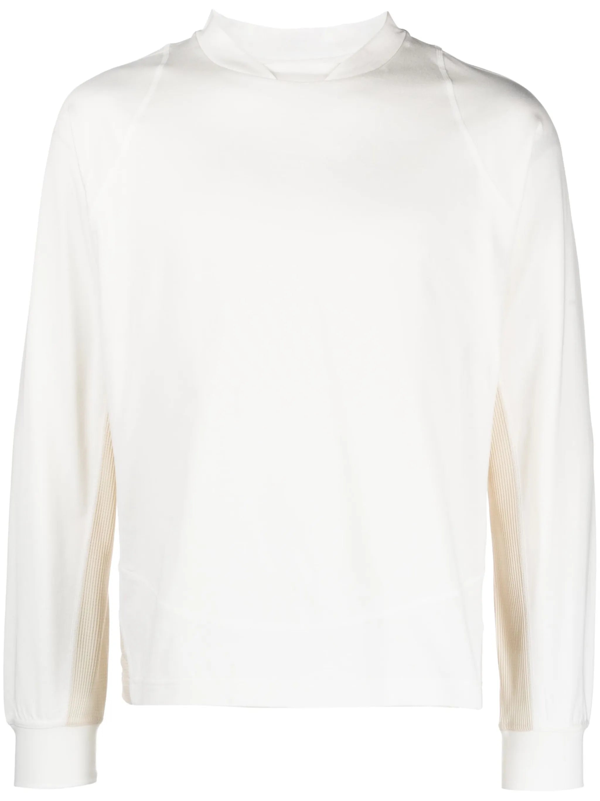 panelled baseball-collar sweatshirt