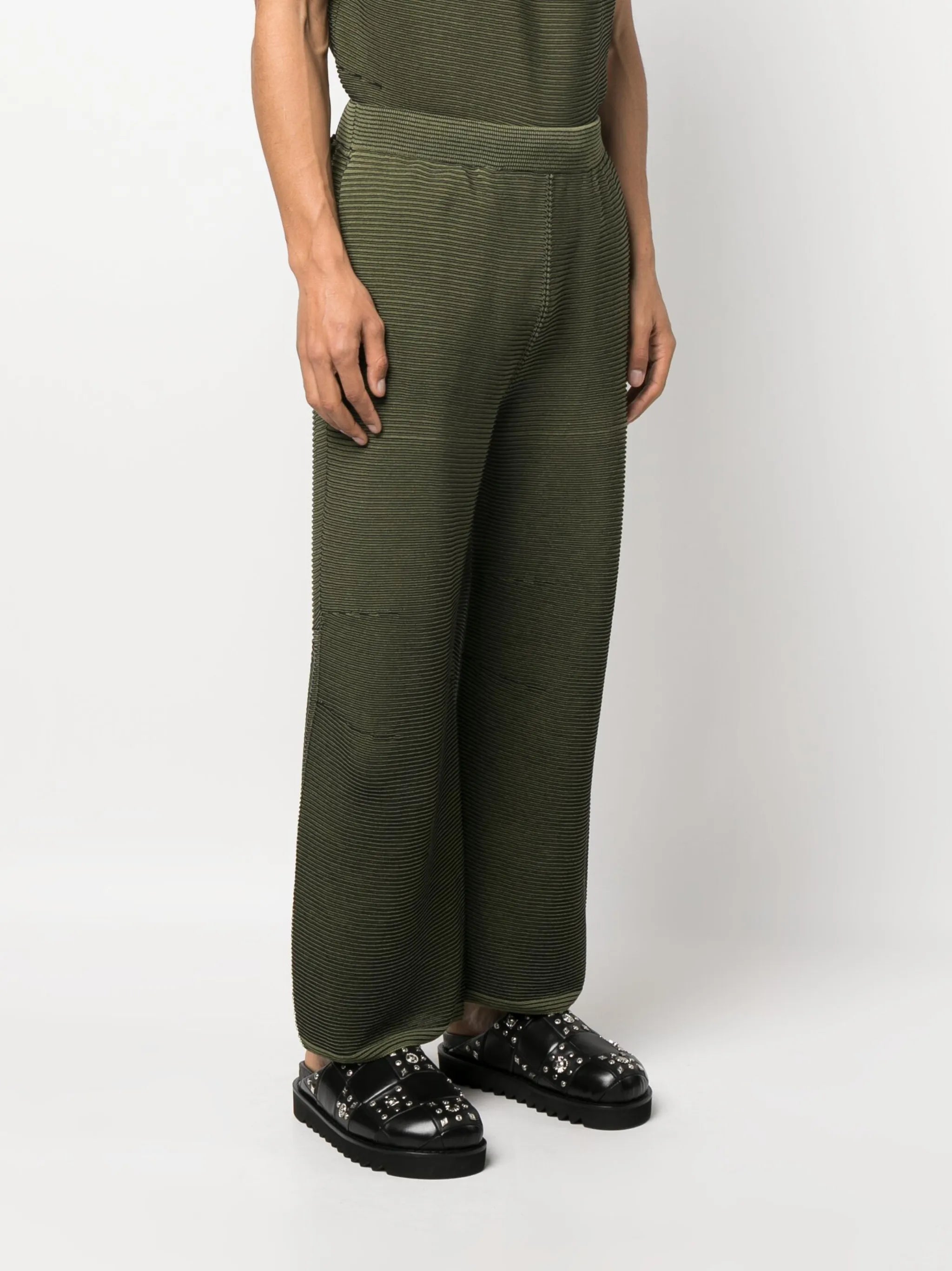 Japanese Paper ribbed-knit trousers