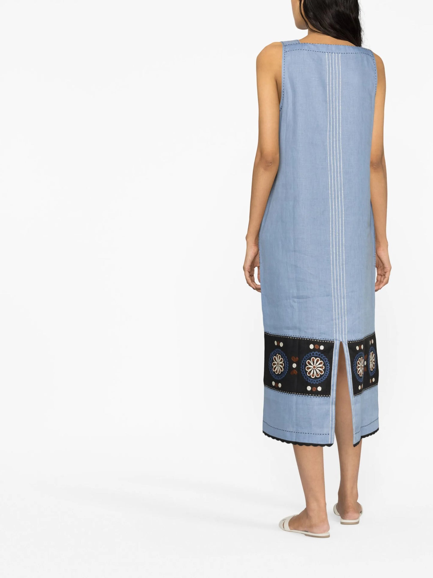 Ulya floral-embroidered midi dress