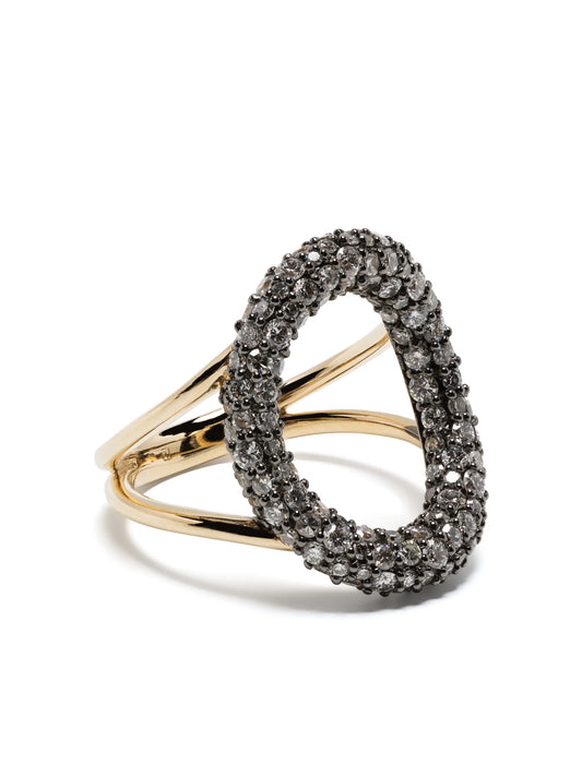 14kt yellow gold Signature diamond ring