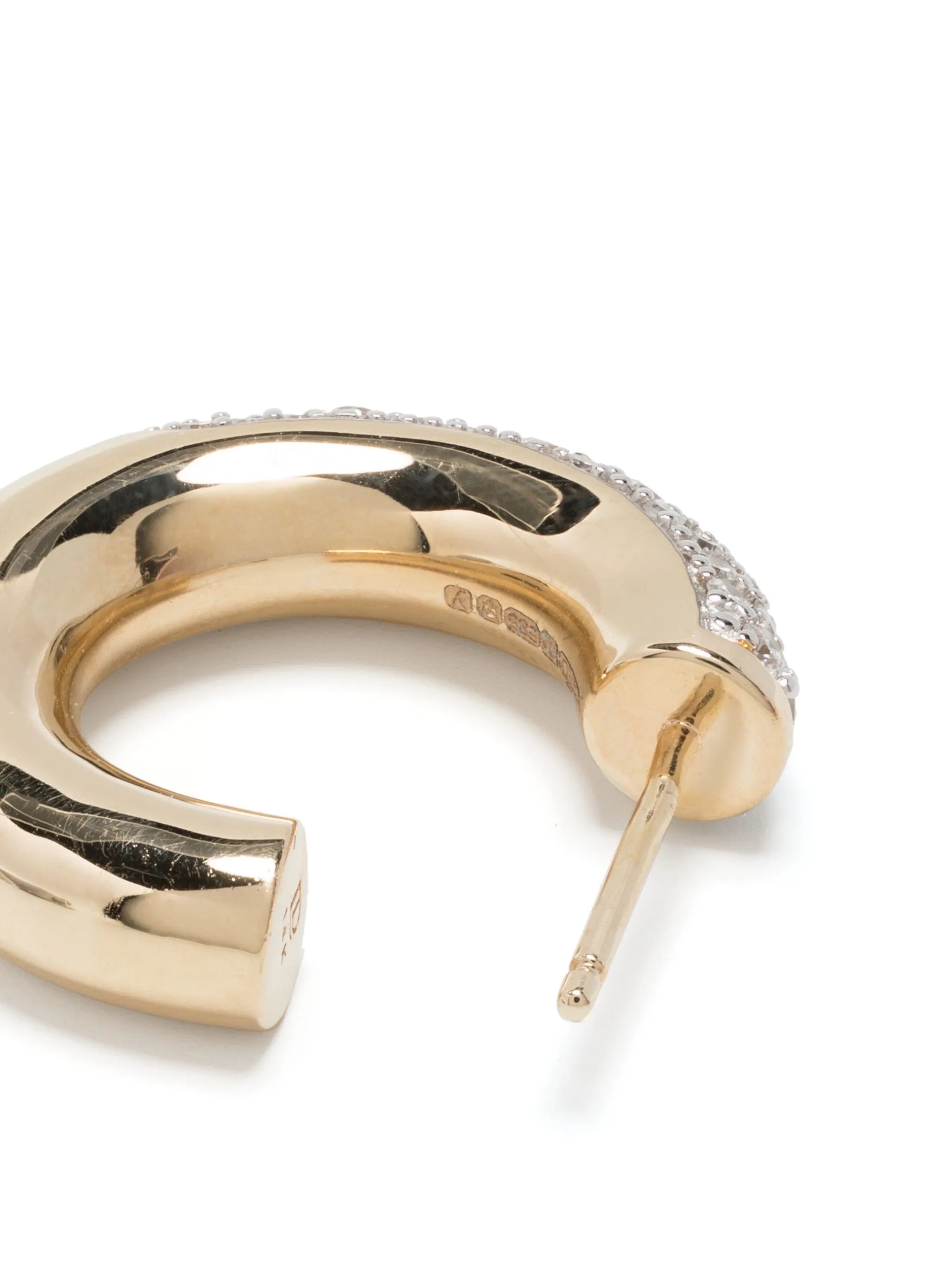 14kt yellow gold Signature Pavé diamond hoop earrings