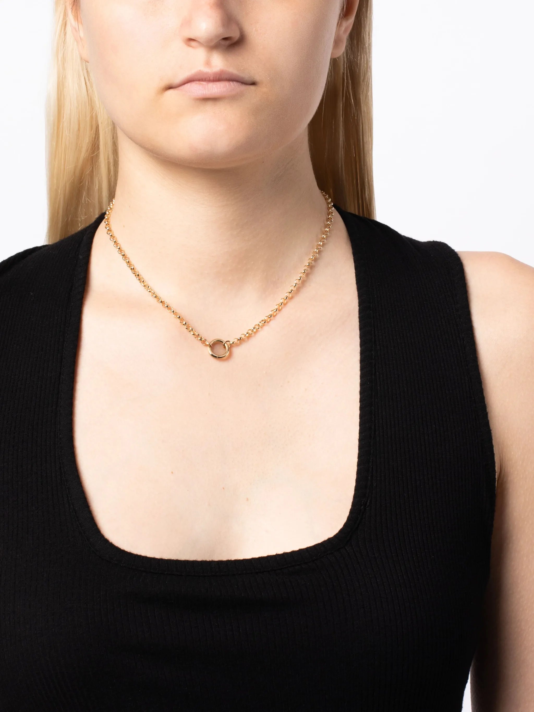 9kt yellow gold Heavy Belcher chain necklace