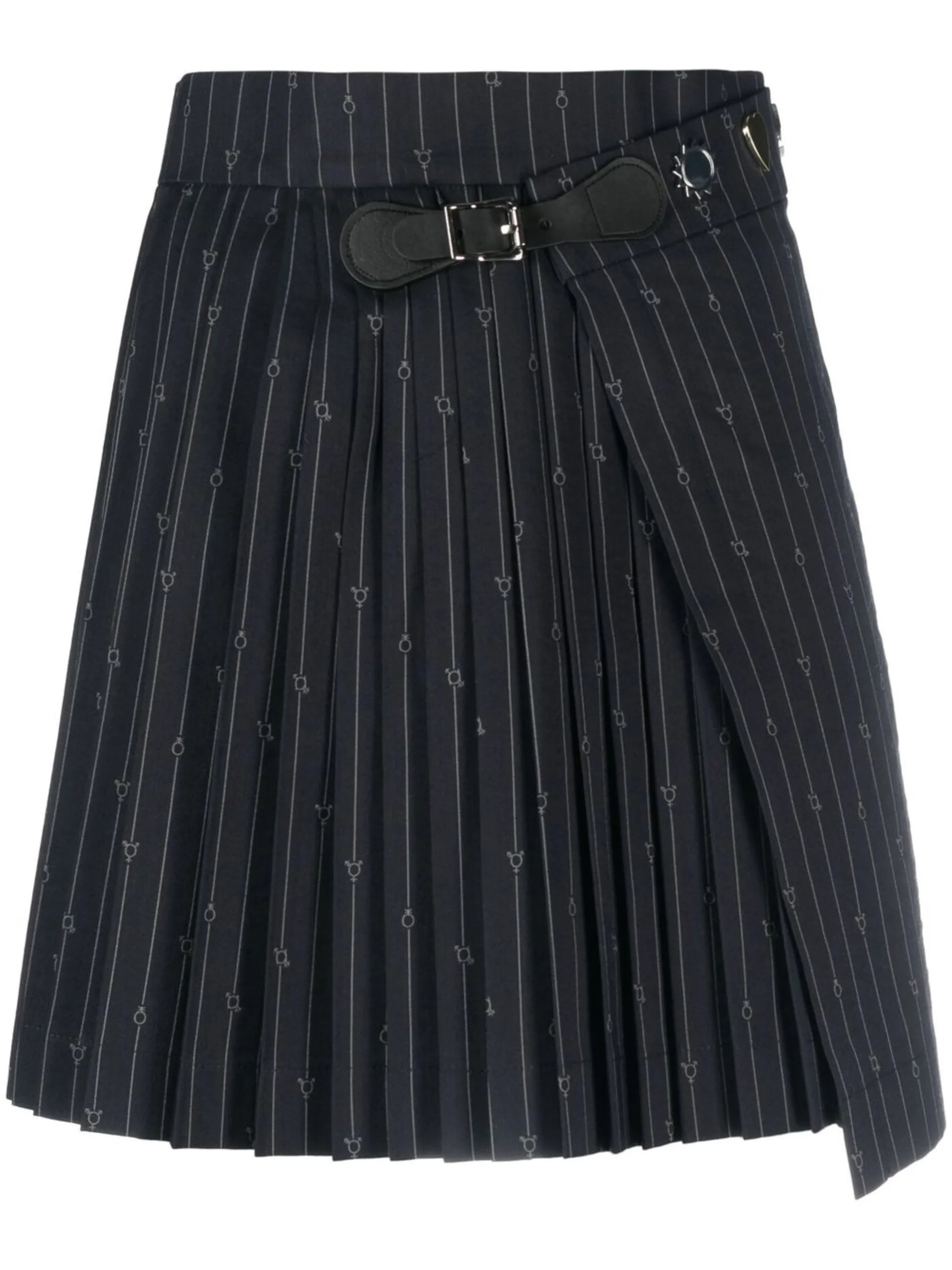 patterned-jacquard pleated kilt
